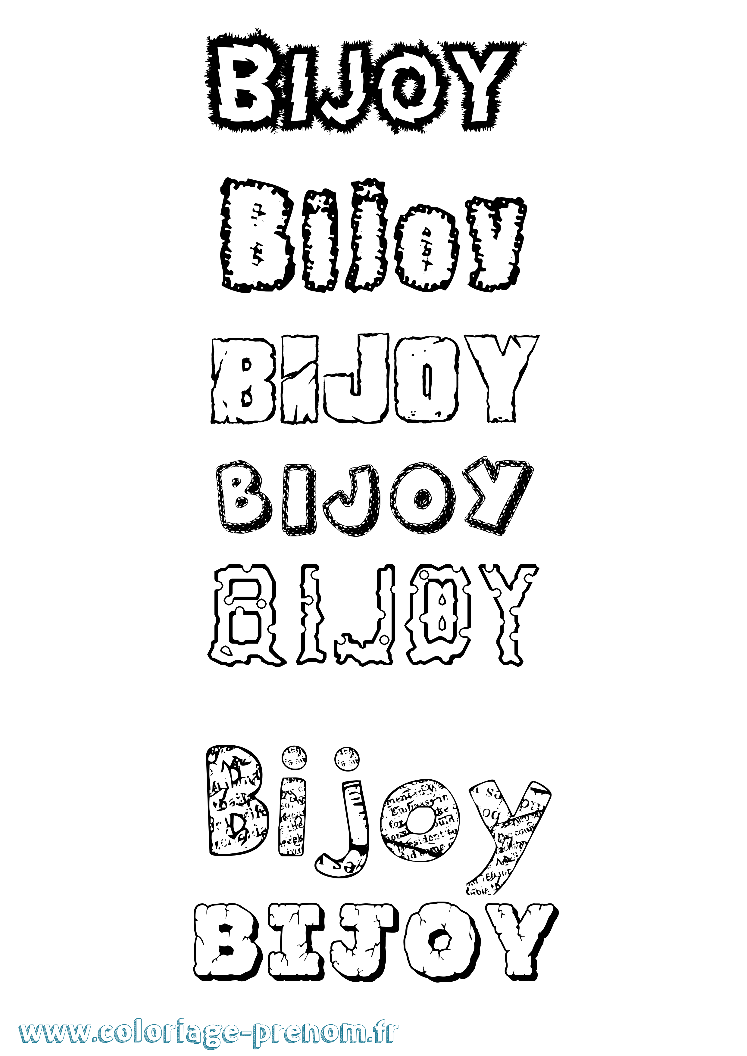 Coloriage prénom Bijoy Destructuré