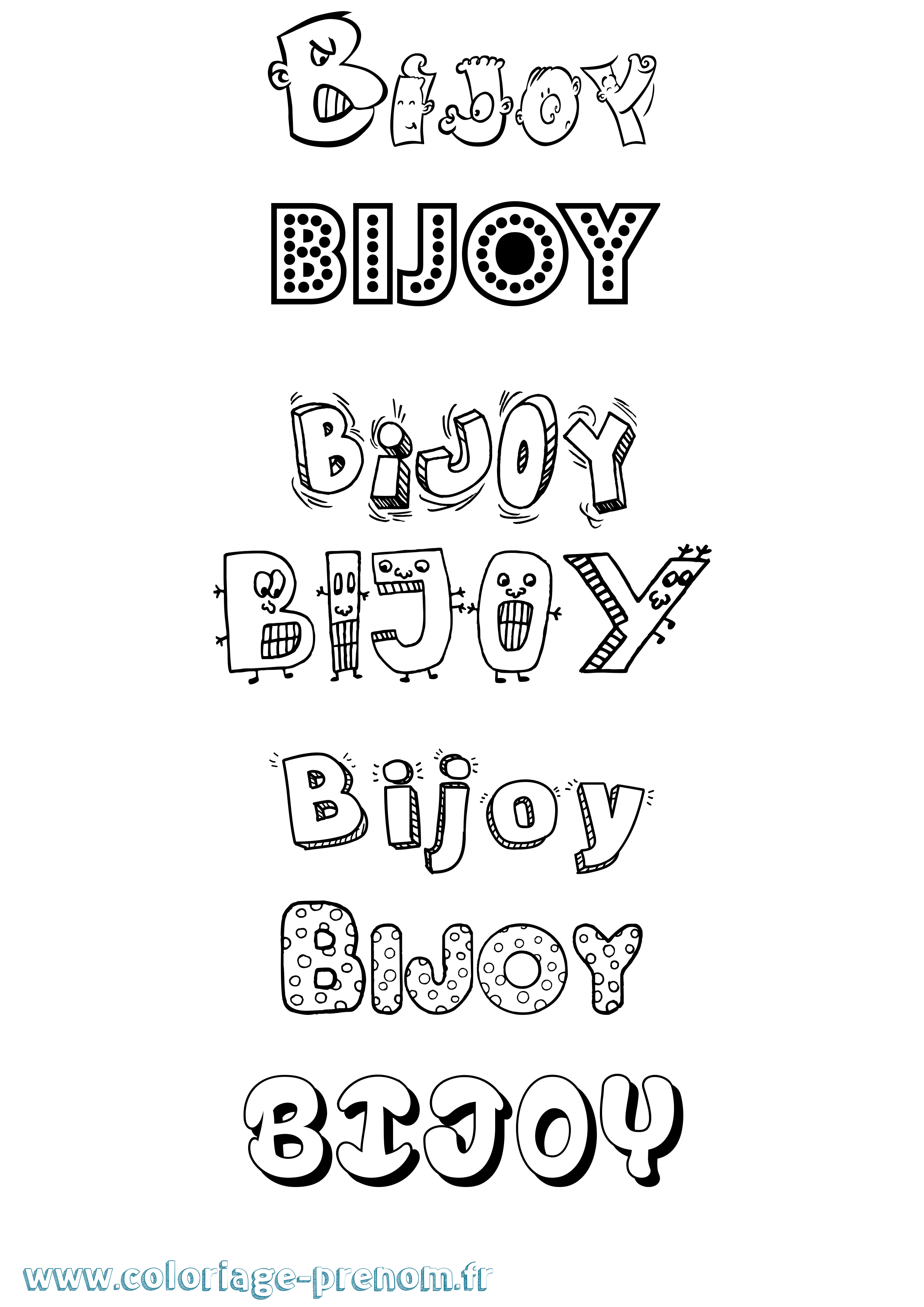 Coloriage prénom Bijoy Fun