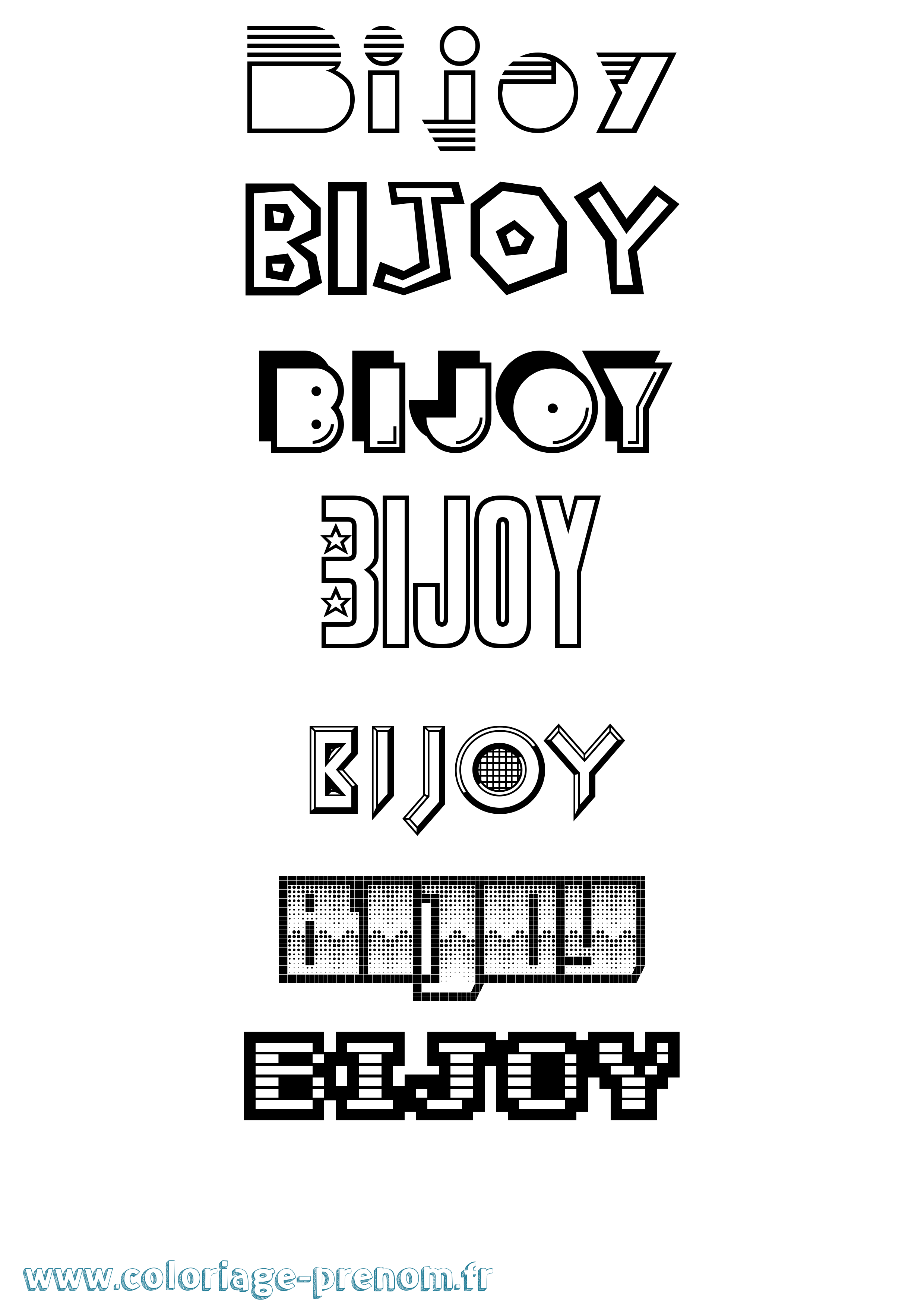 Coloriage prénom Bijoy Jeux Vidéos