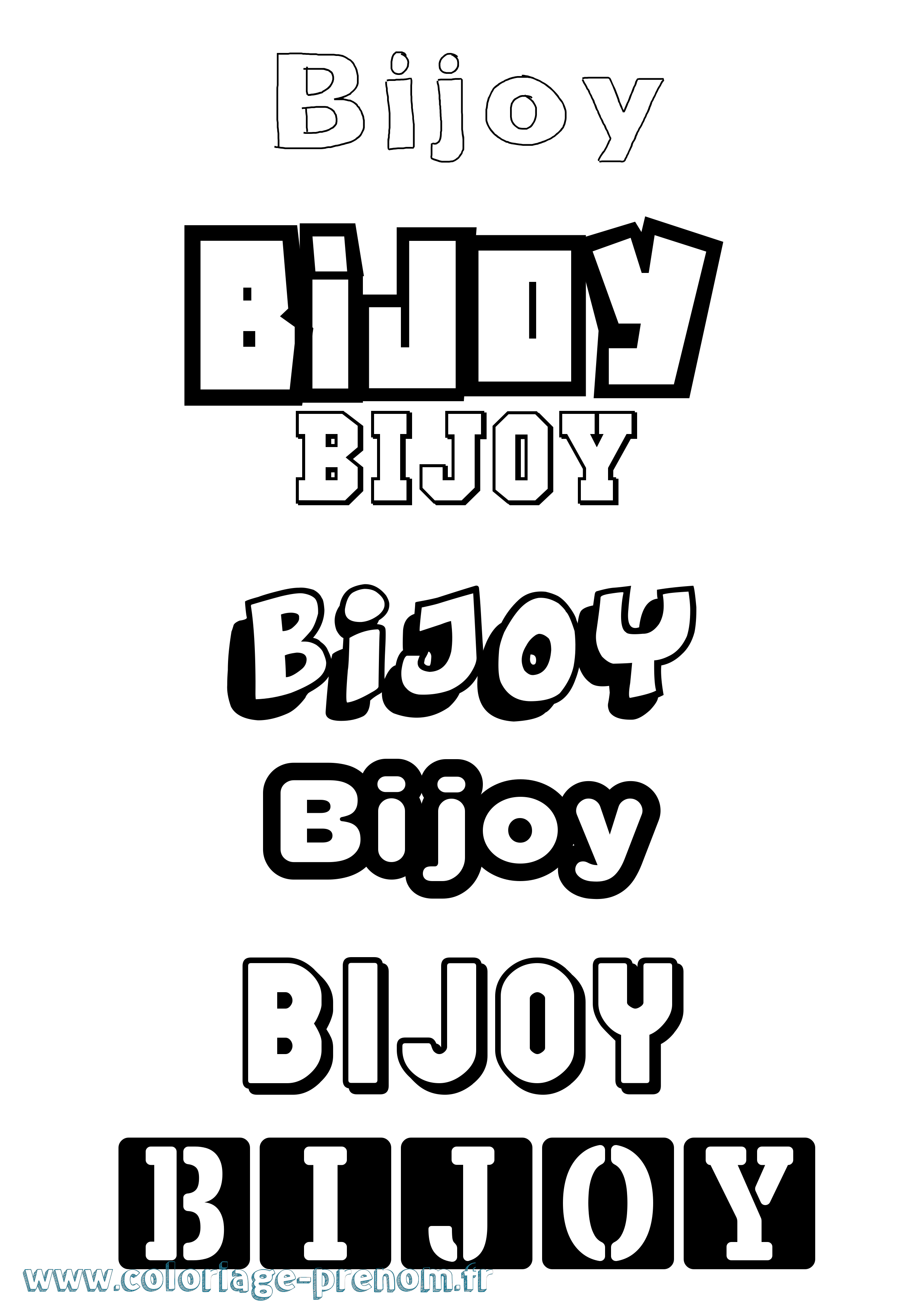 Coloriage prénom Bijoy Simple