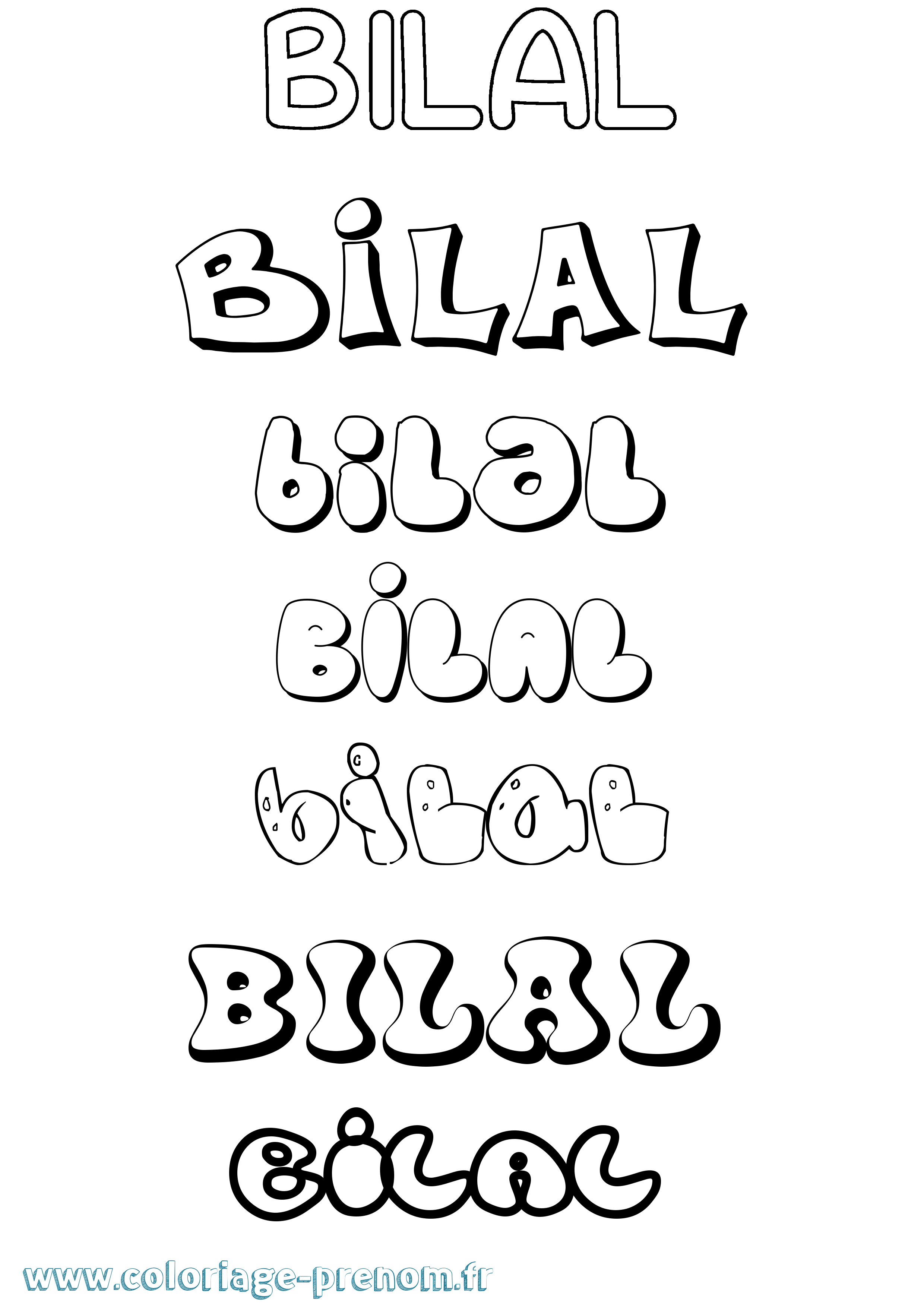 Coloriage prénom Bilal