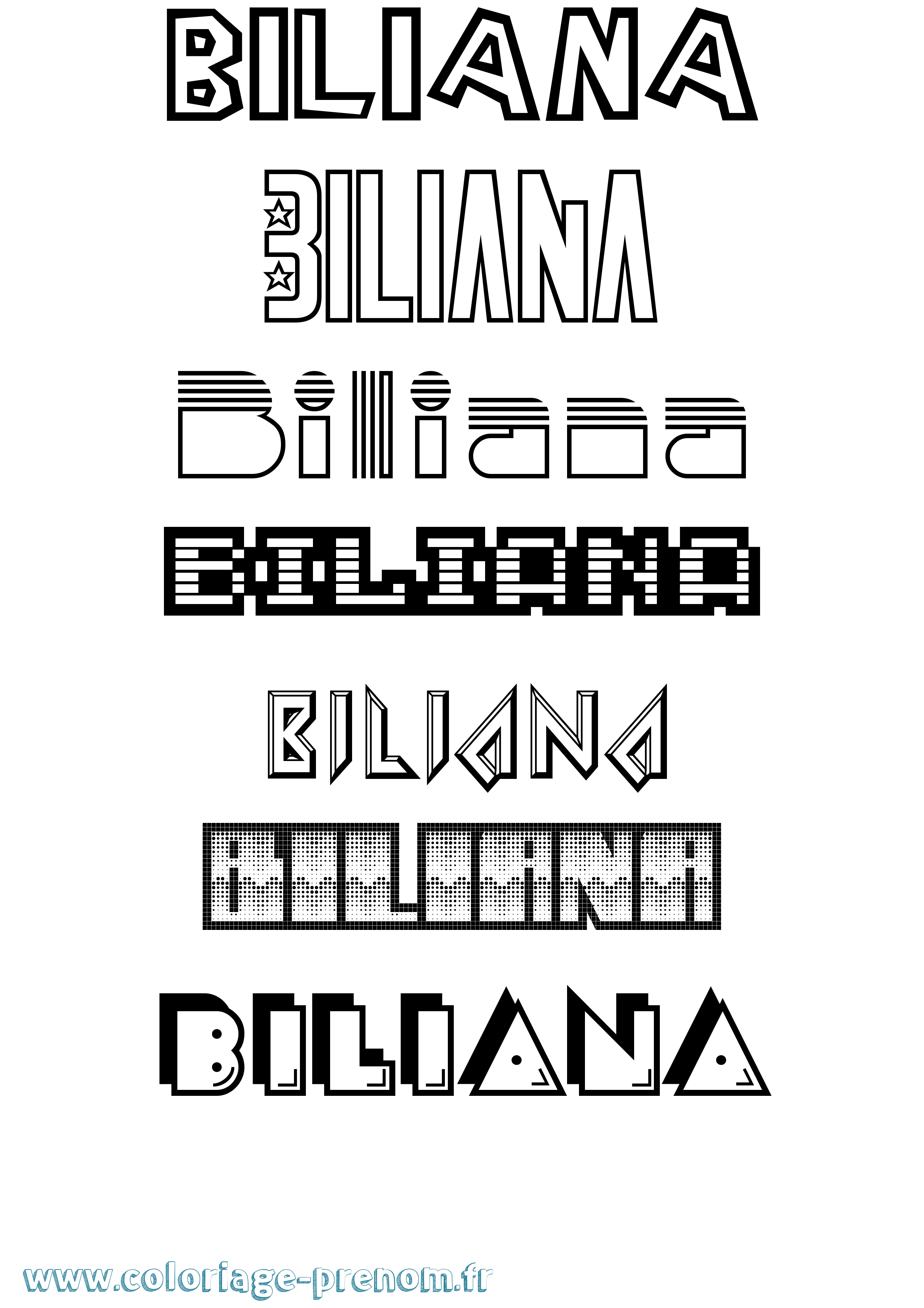 Coloriage prénom Biliana Jeux Vidéos