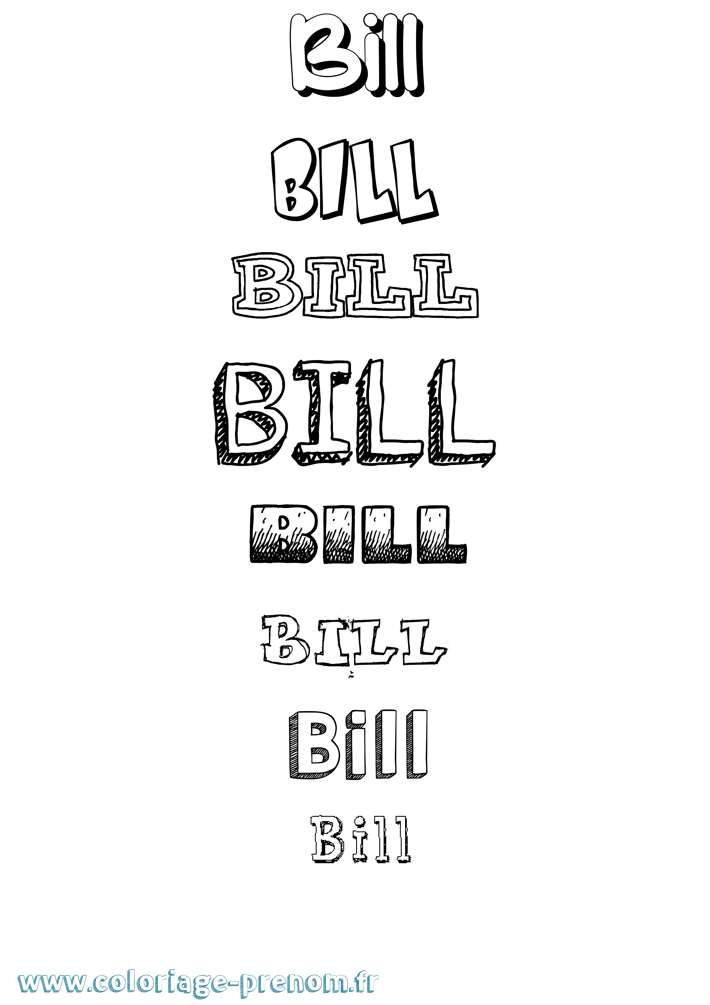 Coloriage Bill Dessiné Coloriage prénom Bill Dessiné