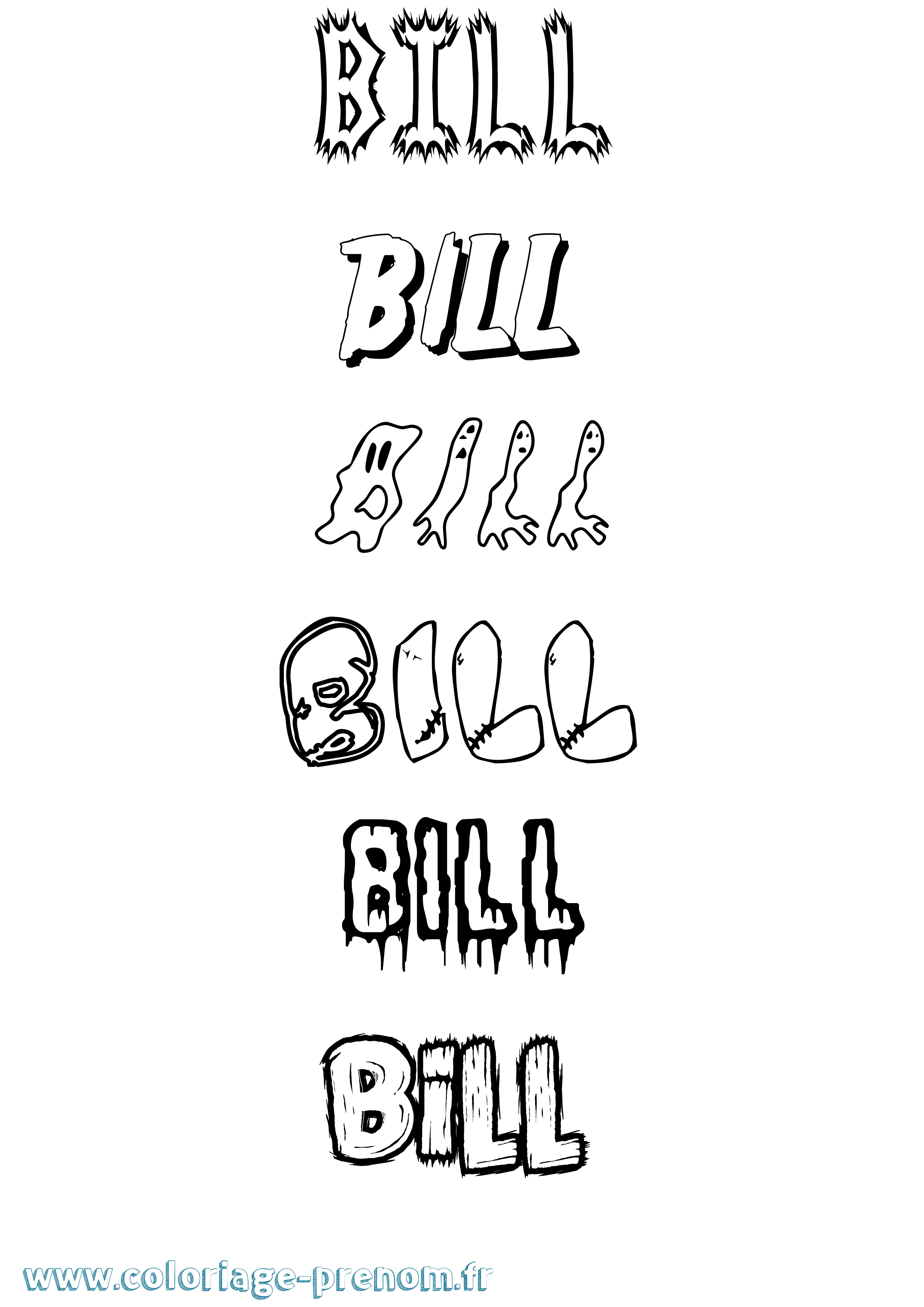 Coloriage Bill Frisson Coloriage prénom Bill Frisson