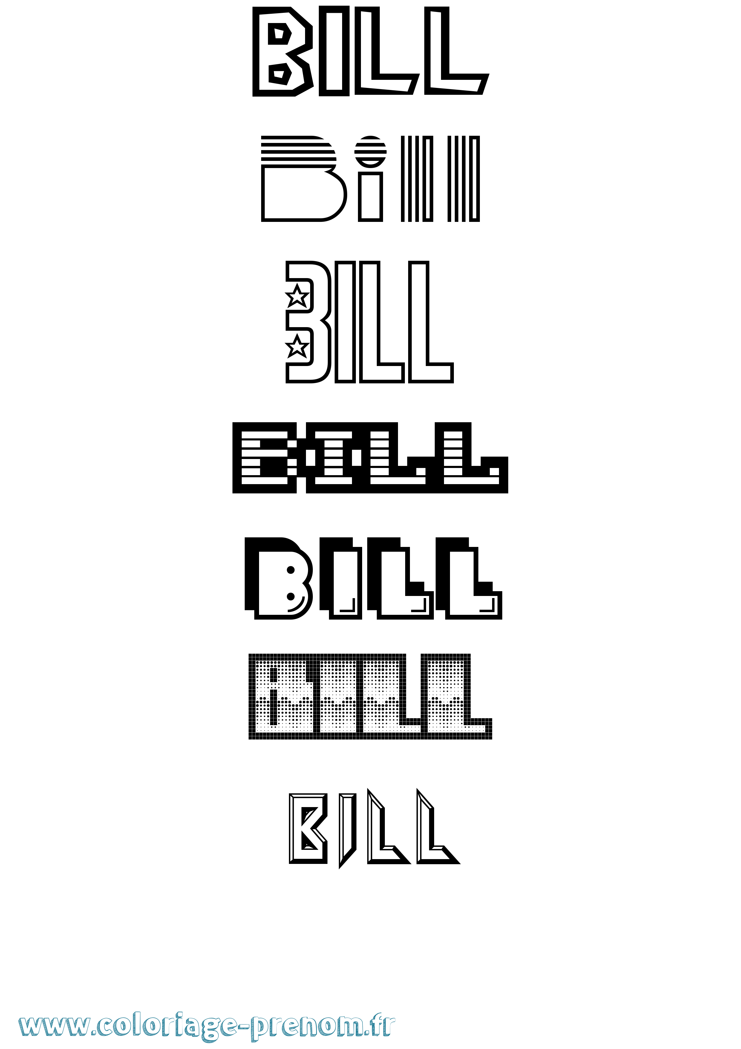 Coloriage Bill Jeux Vidéos Coloriage prénom Bill Jeux Vidéos