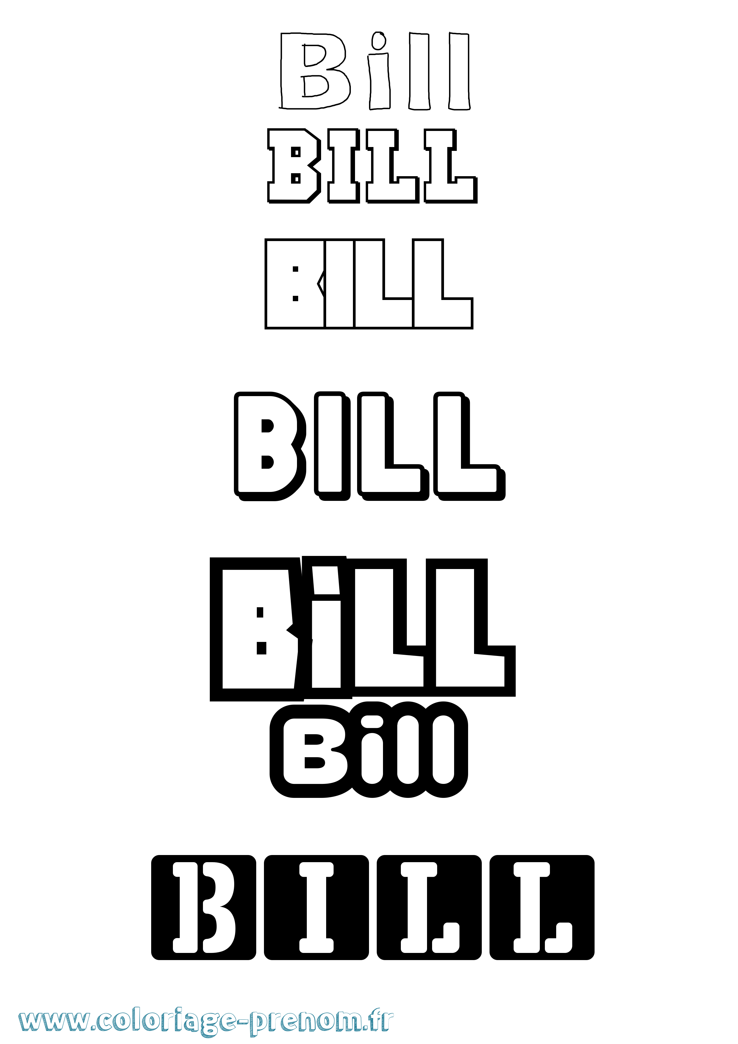 Coloriage Bill Simple Coloriage prénom Bill Simple