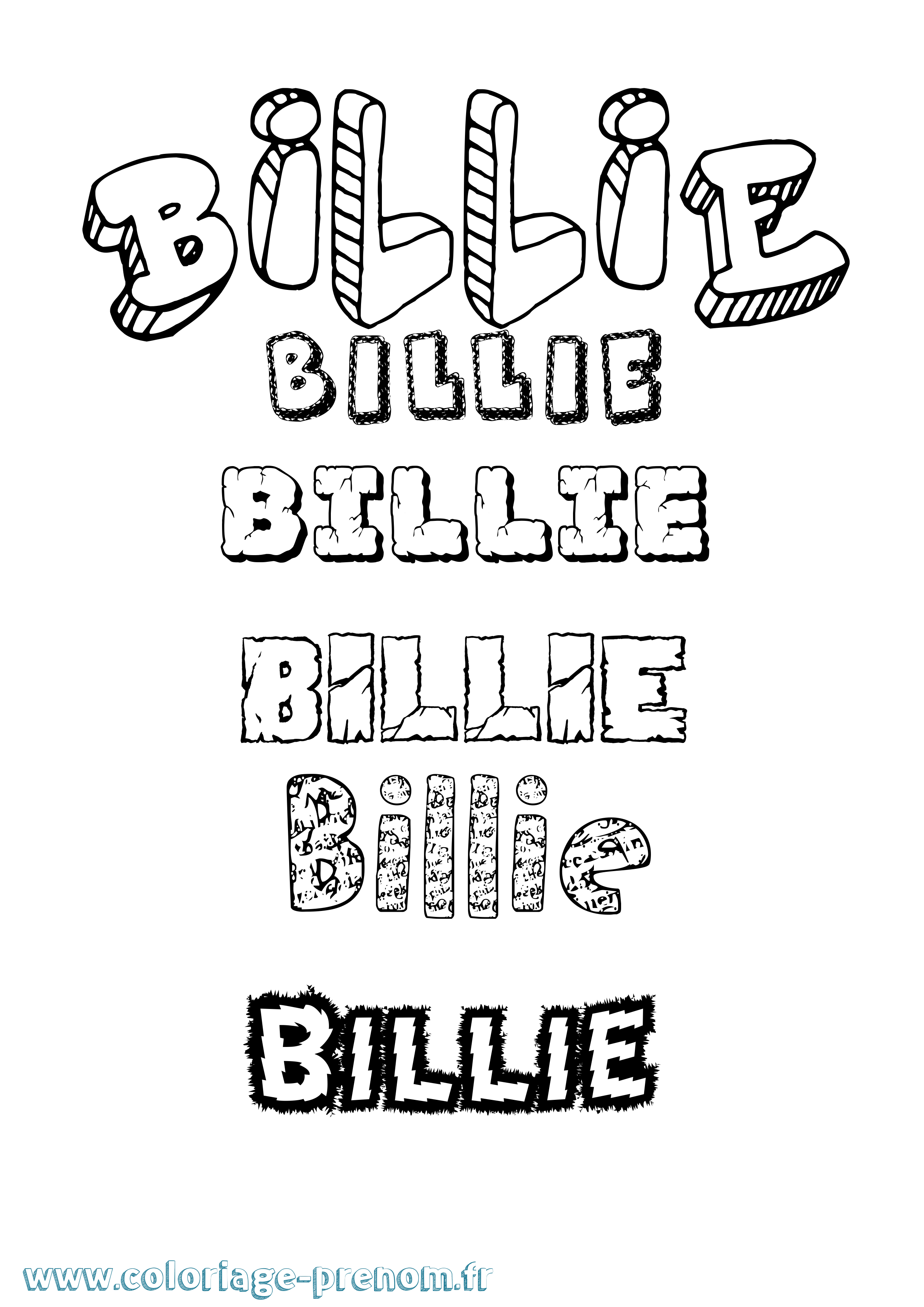 Coloriage prénom Billie