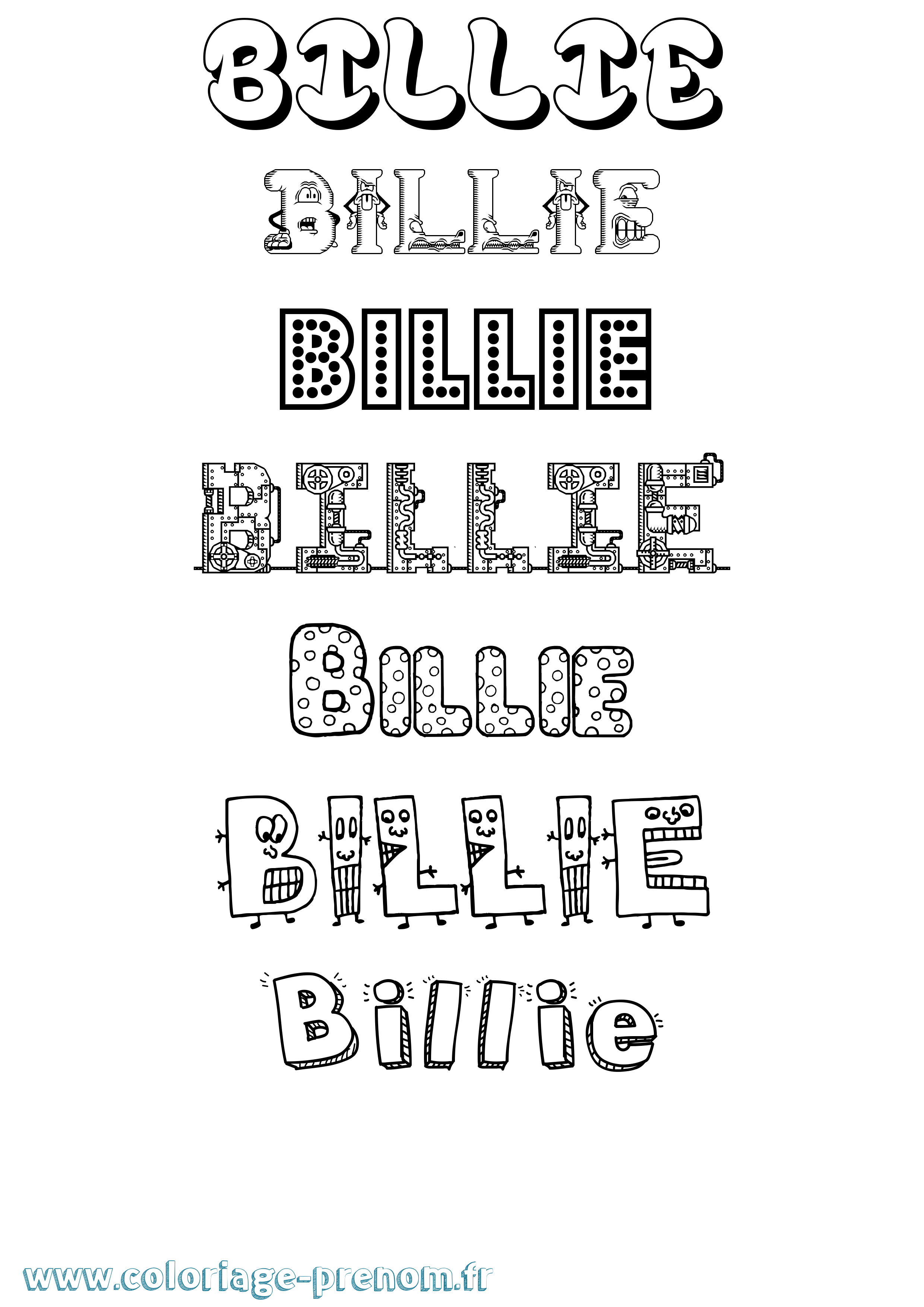 Coloriage prénom Billie