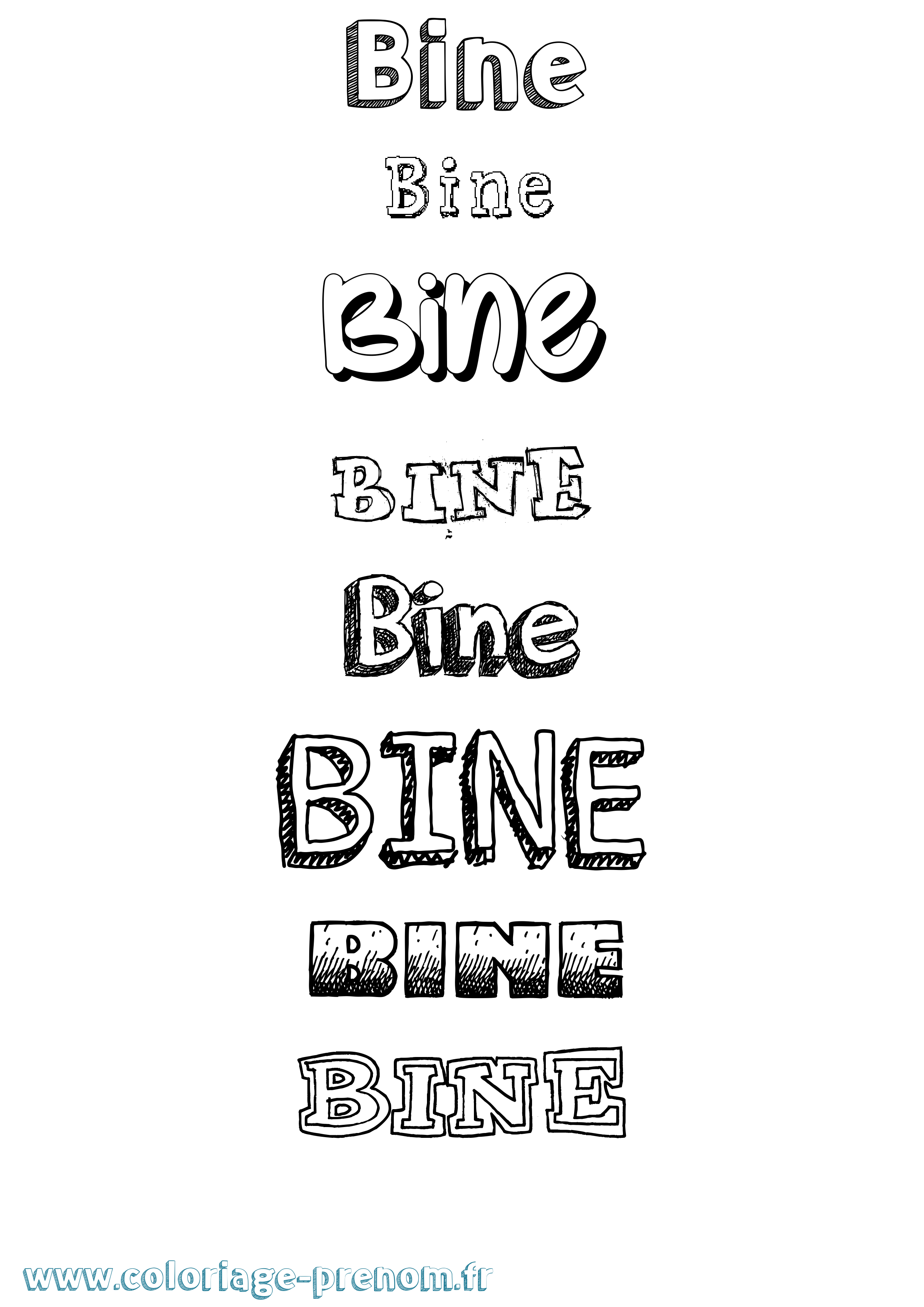 Coloriage Bine Dessiné Coloriage prénom Bine Dessiné