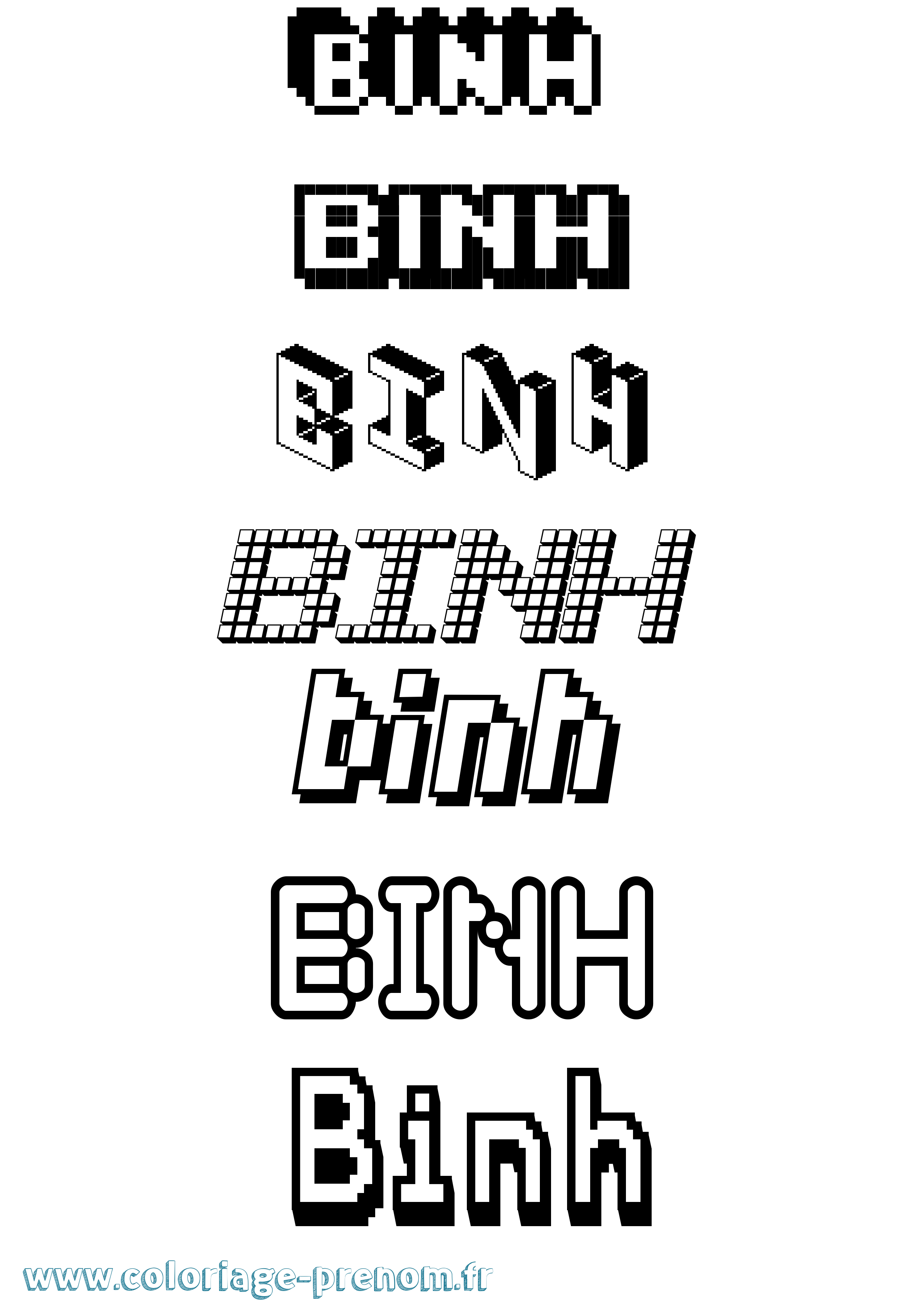 Coloriage Binh Pixel Coloriage prénom Binh Pixel