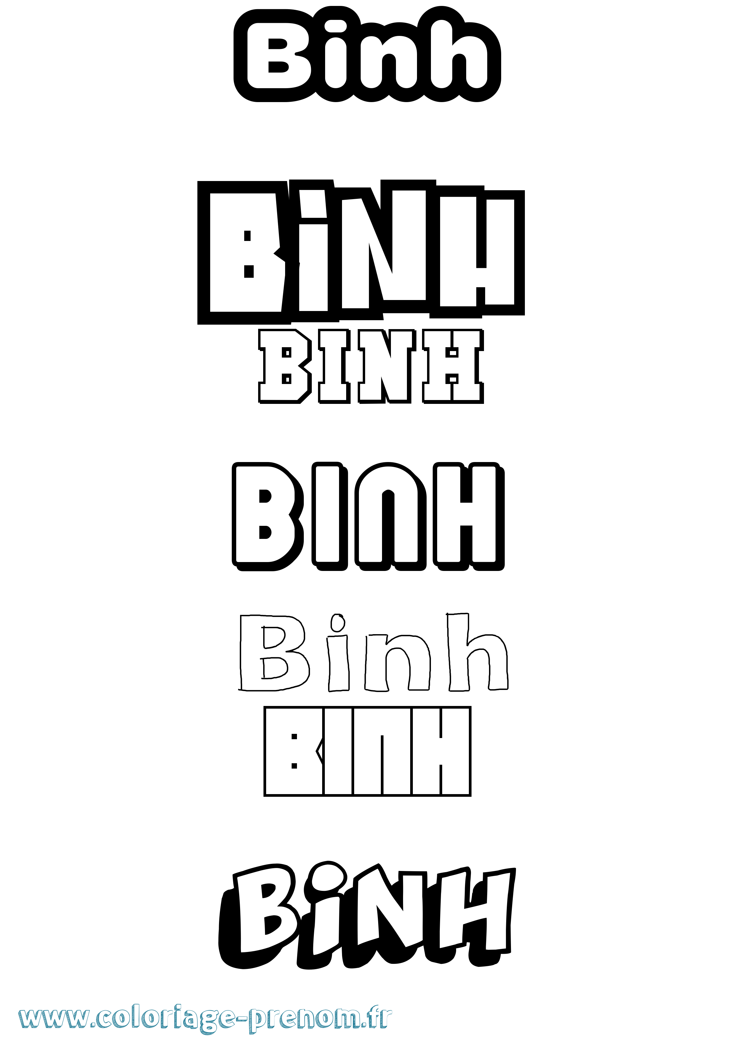 Coloriage Binh Simple Coloriage prénom Binh Simple