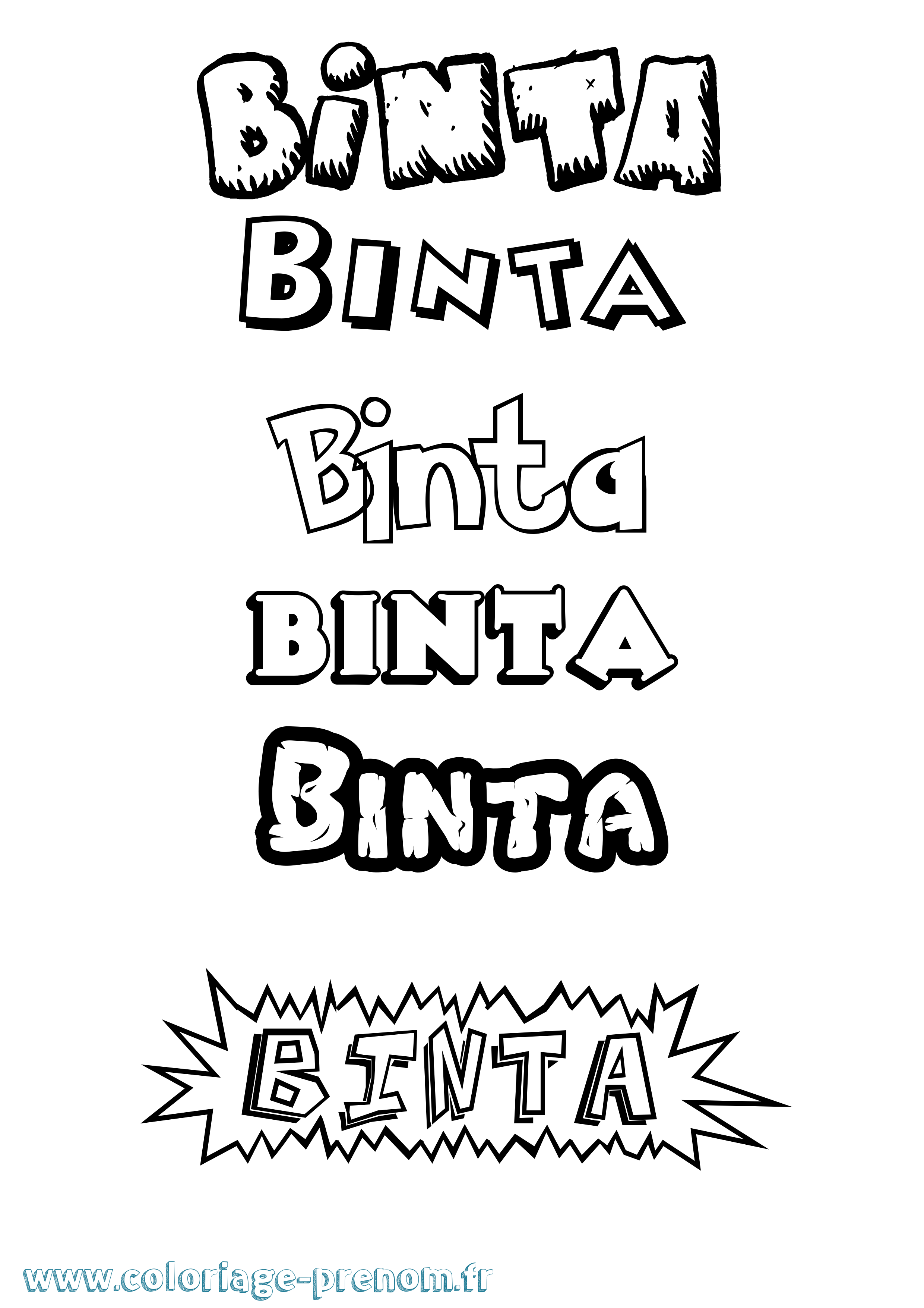 Coloriage prénom Binta