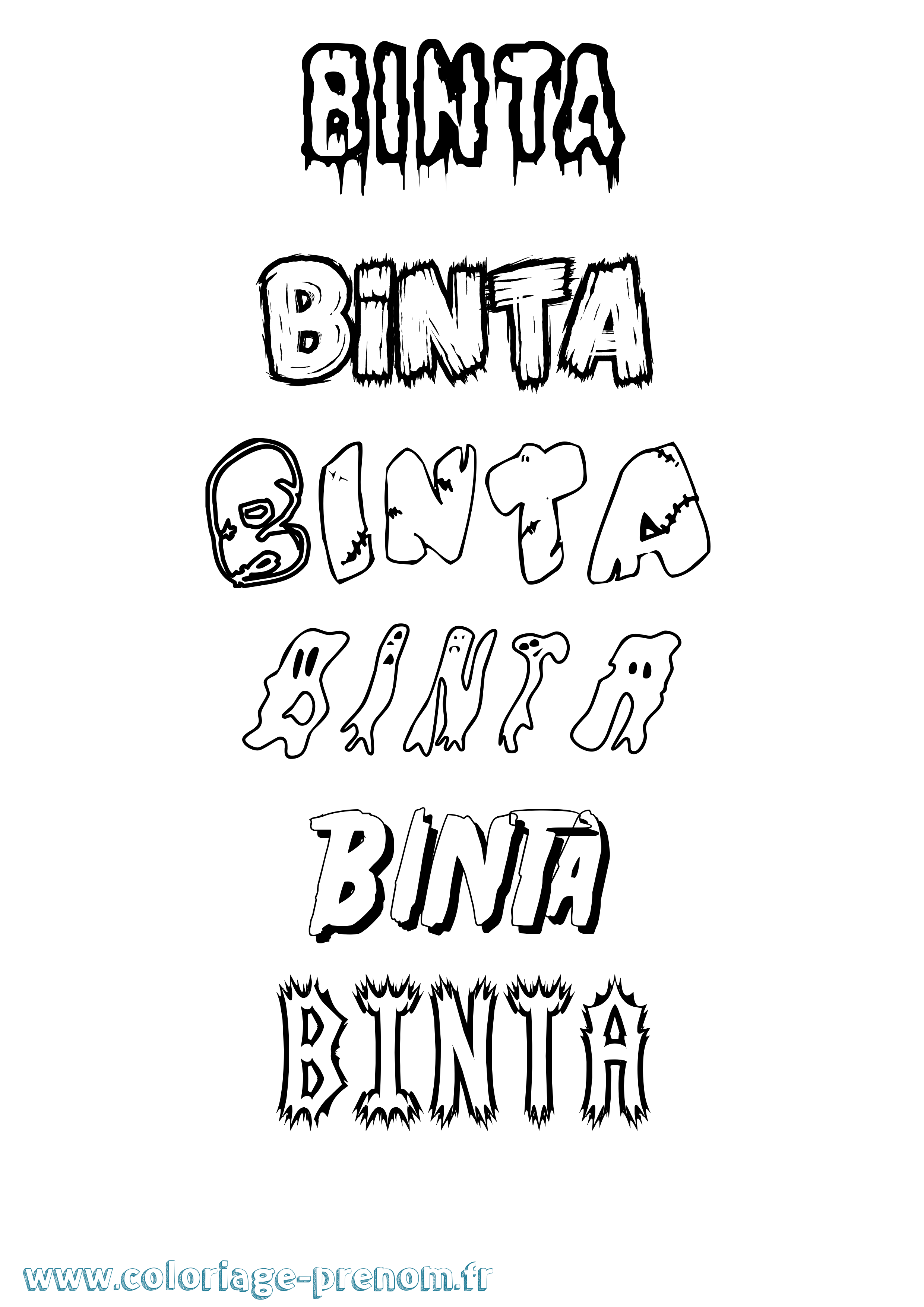 Coloriage prénom Binta