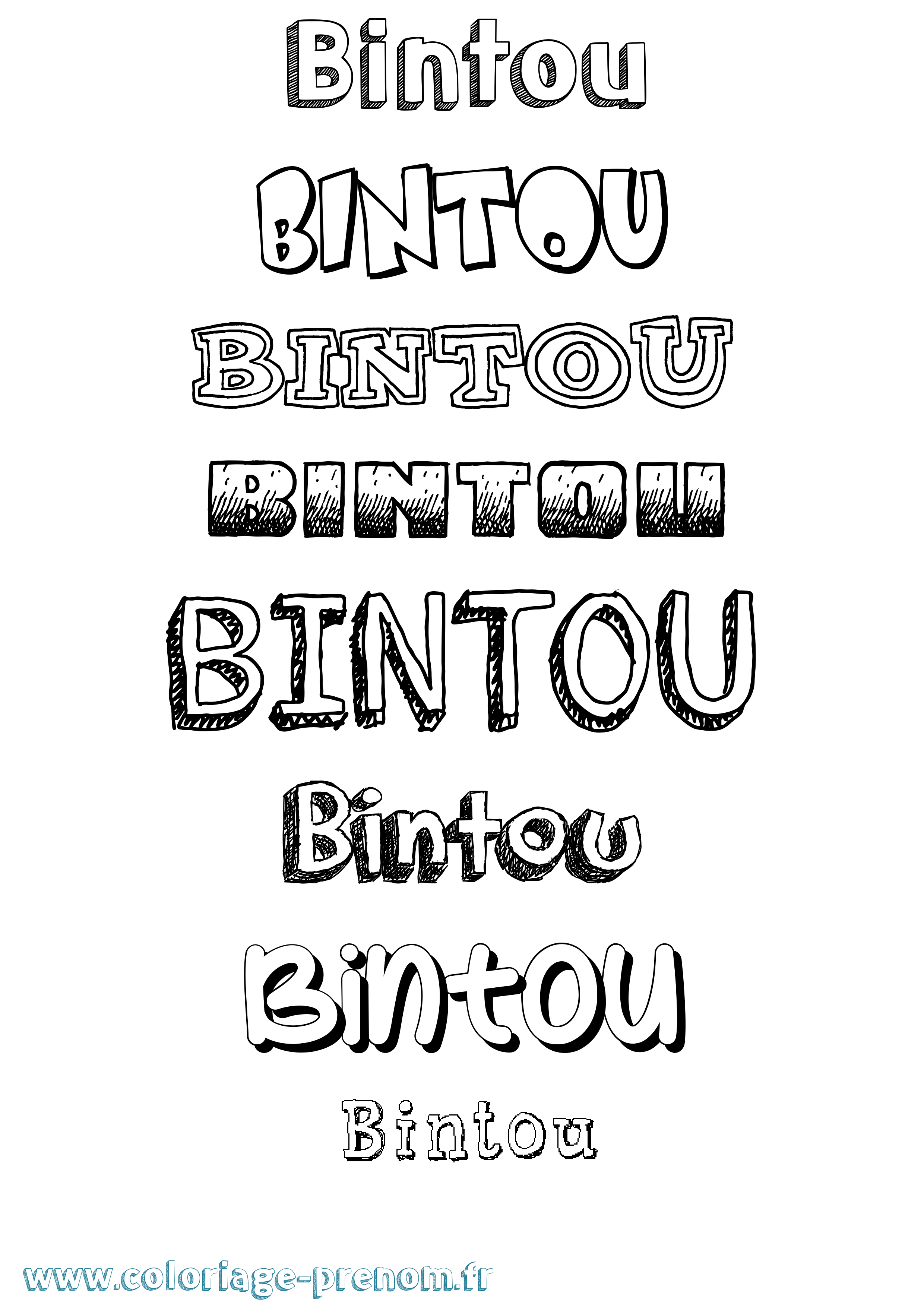 Coloriage prénom Bintou Dessiné