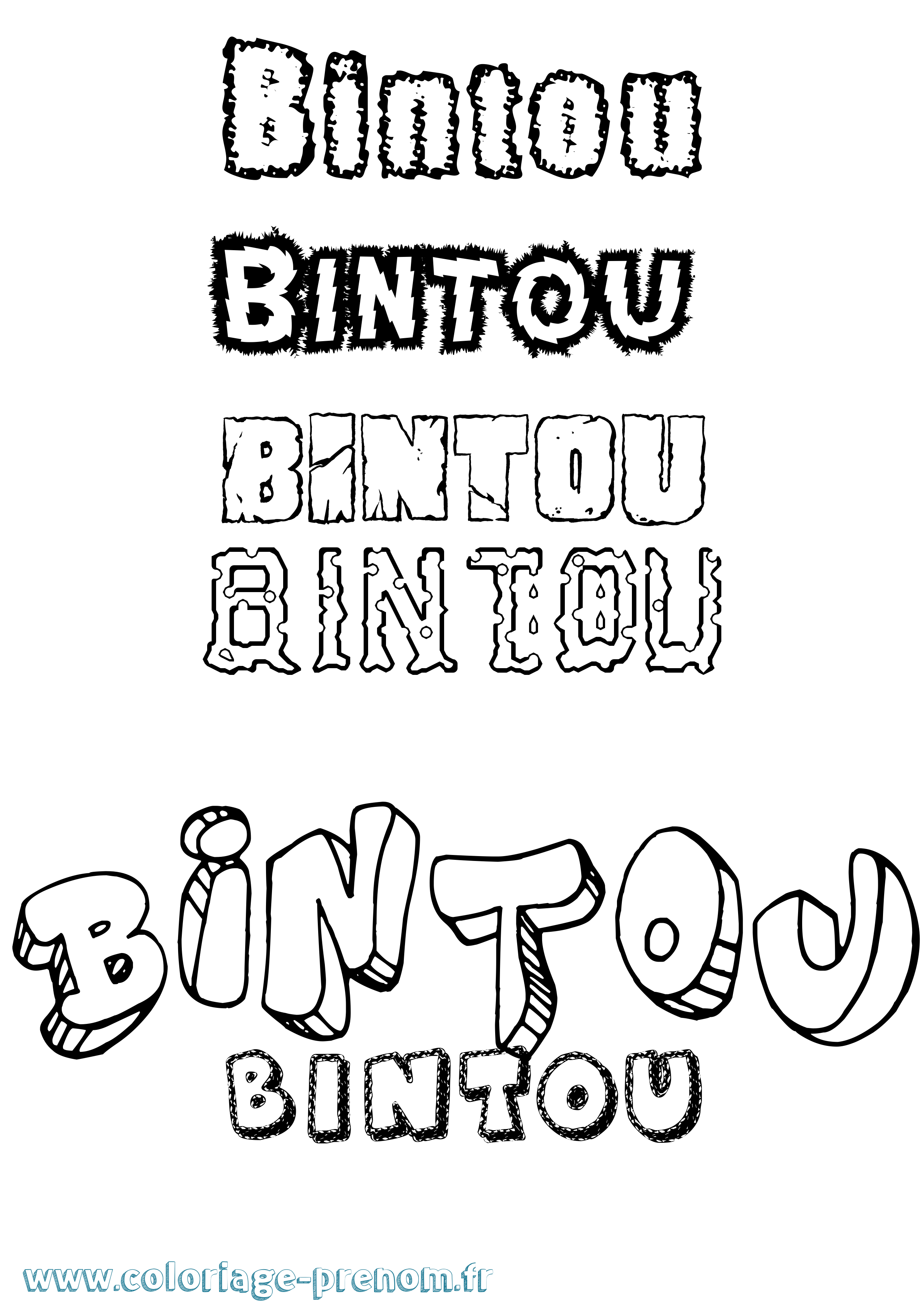 Coloriage prénom Bintou Destructuré