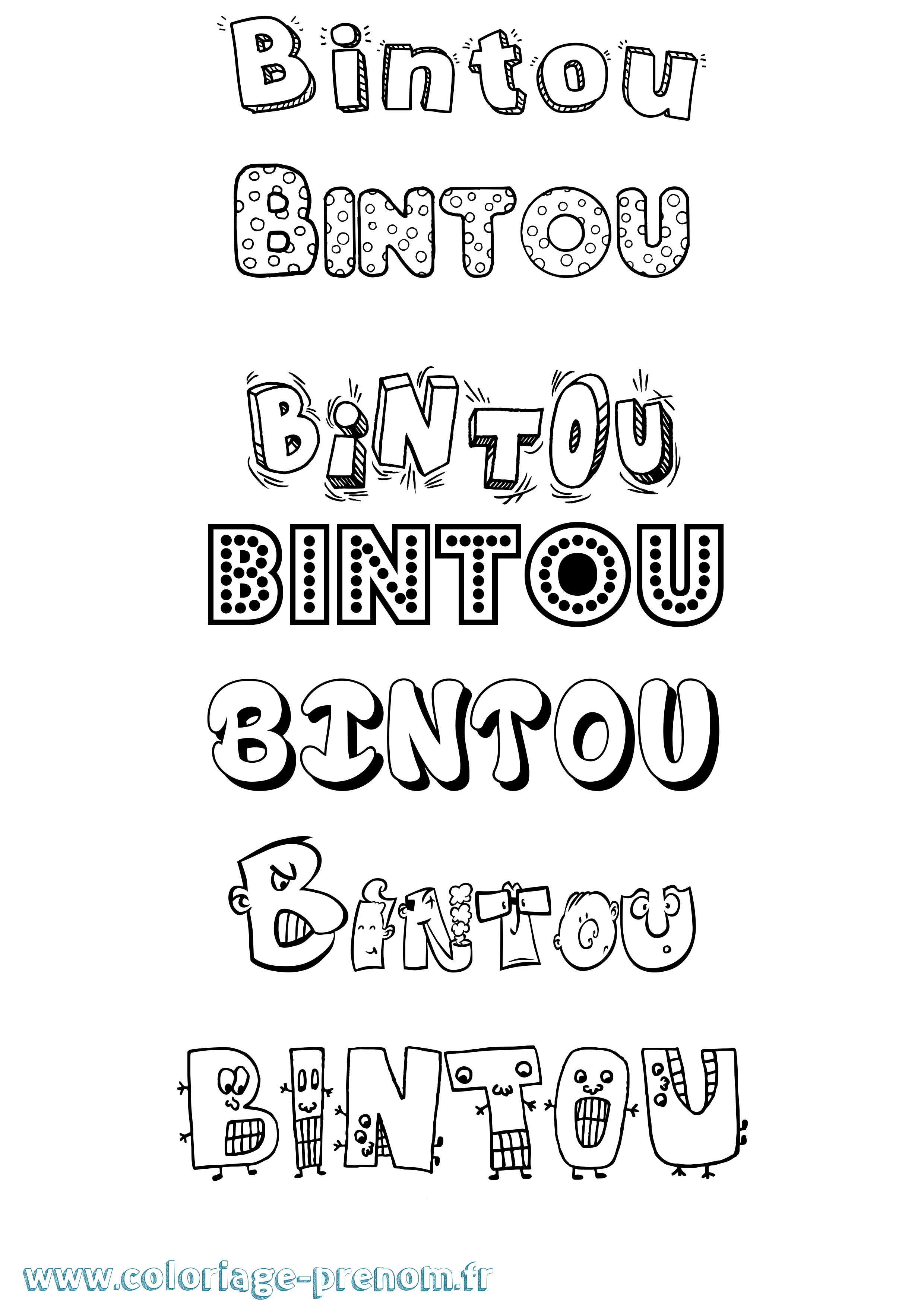 Coloriage prénom Bintou
