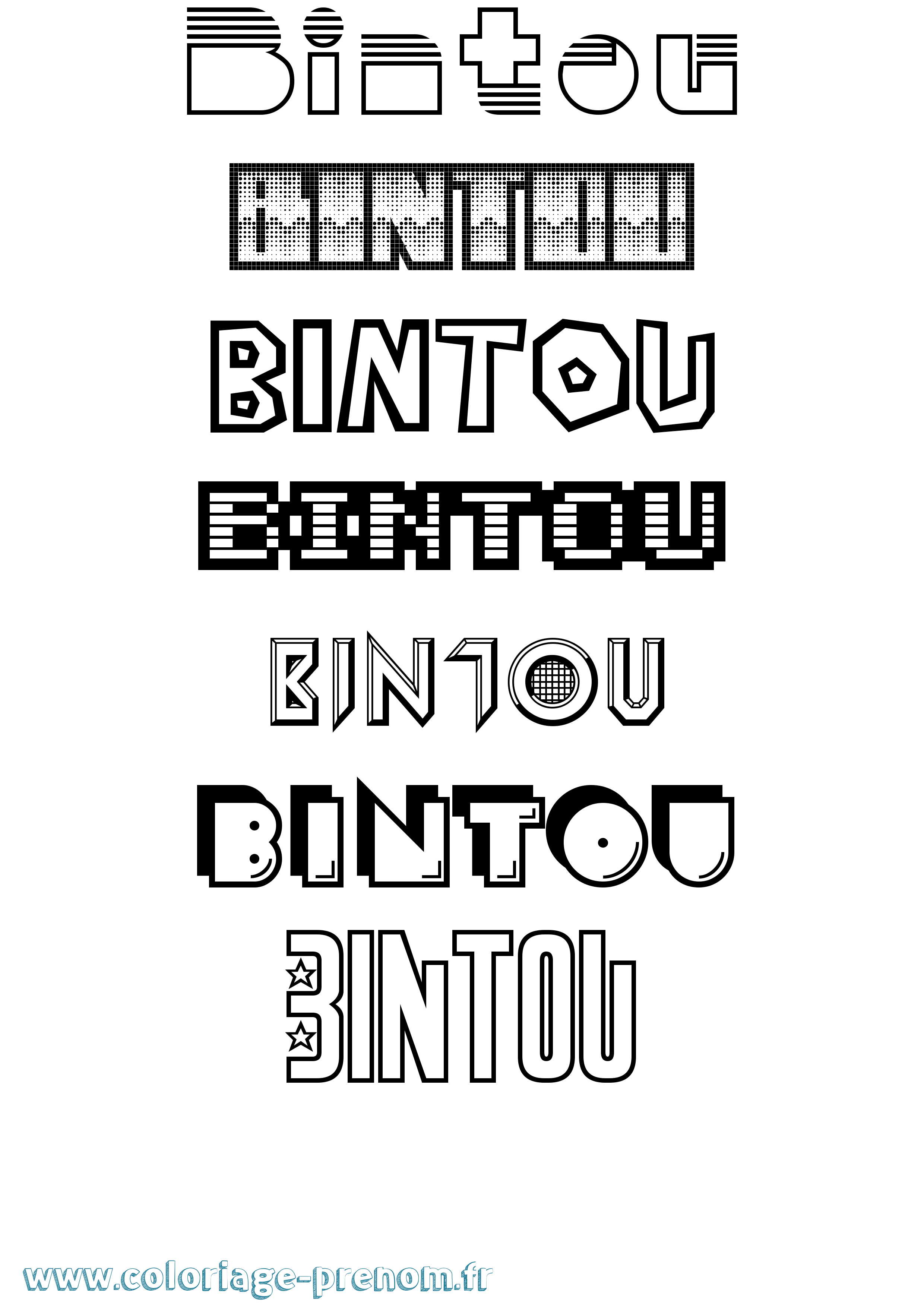 Coloriage prénom Bintou Jeux Vidéos