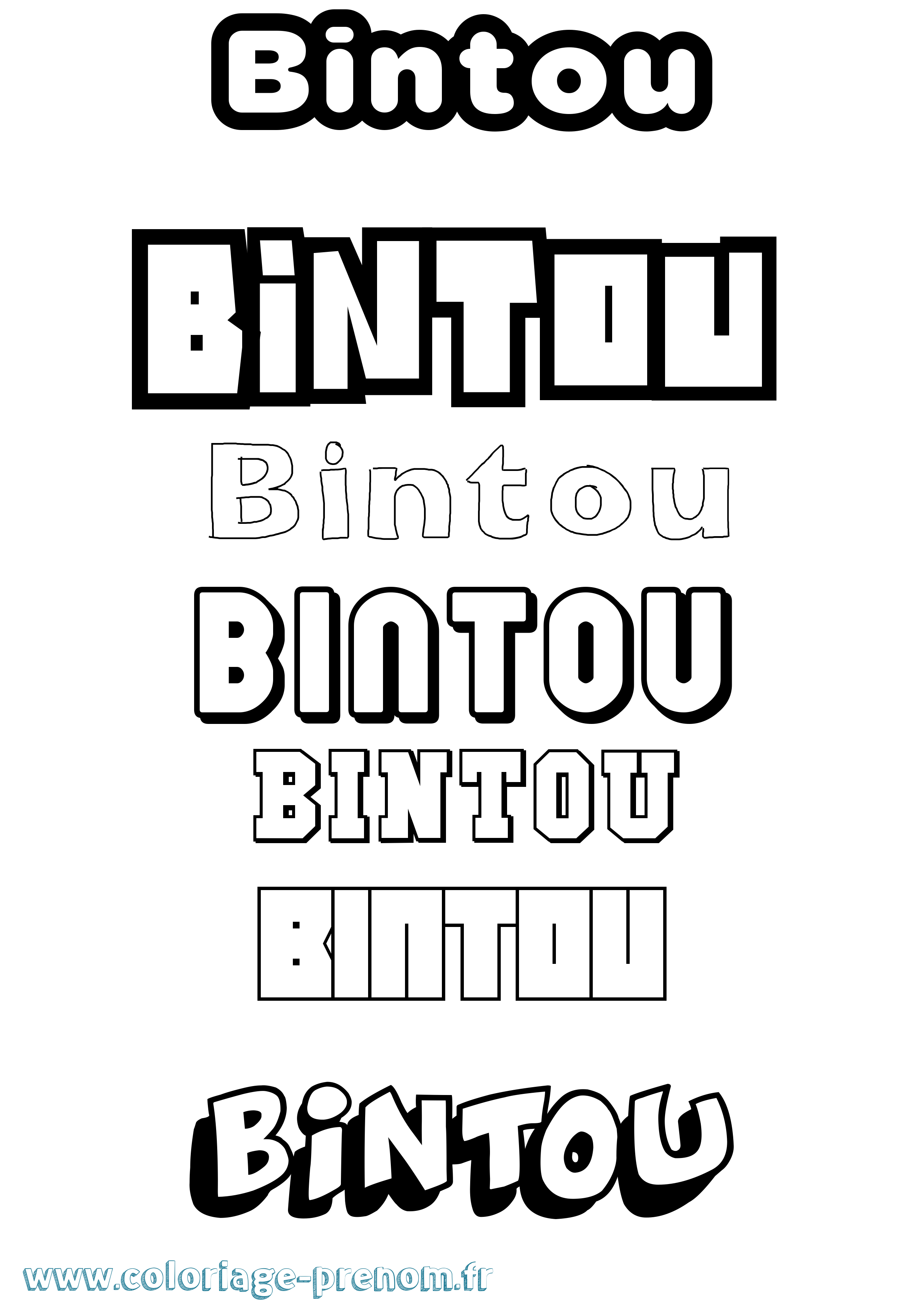 Coloriage prénom Bintou Simple