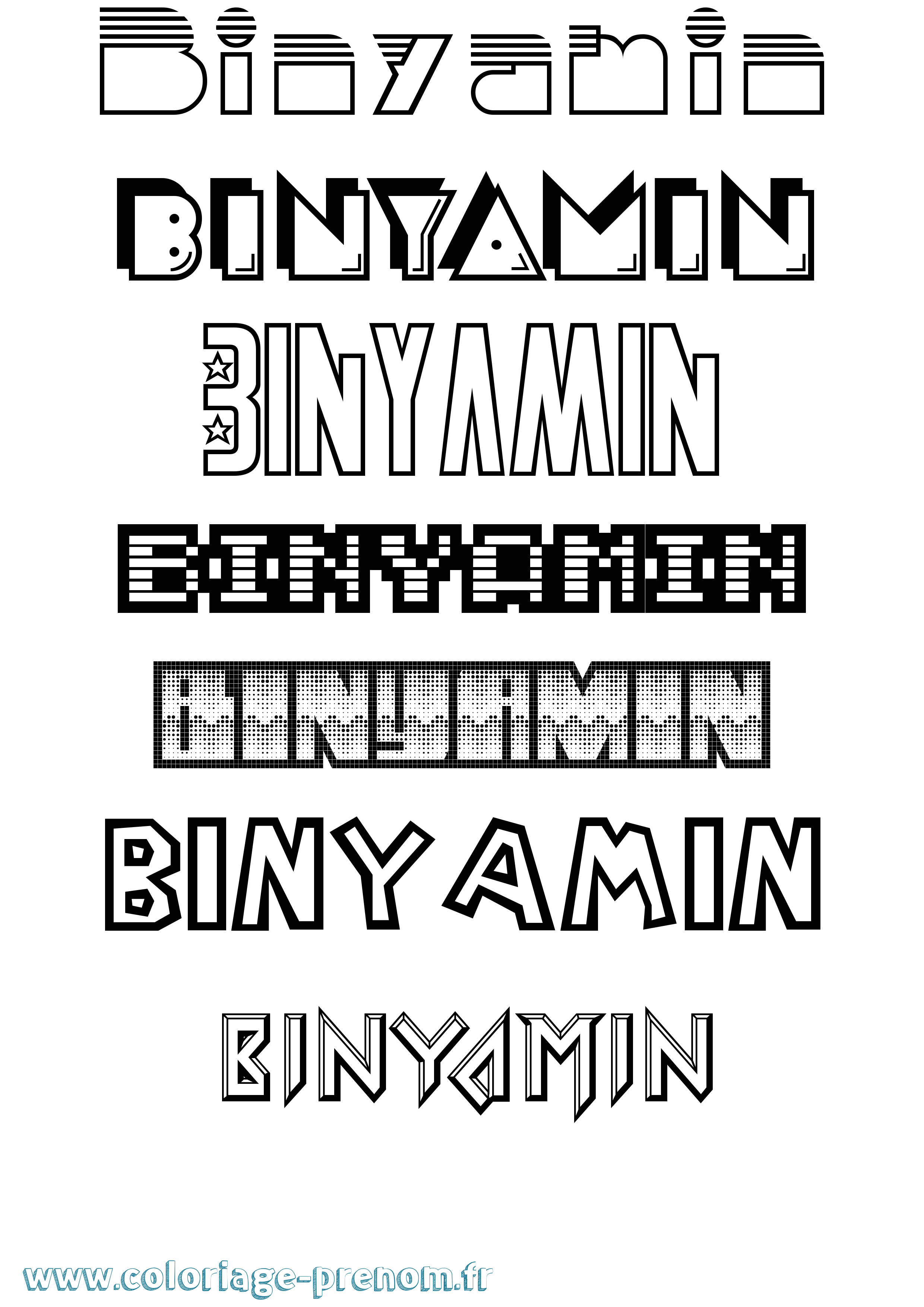 Coloriage prénom Binyamin Jeux Vidéos