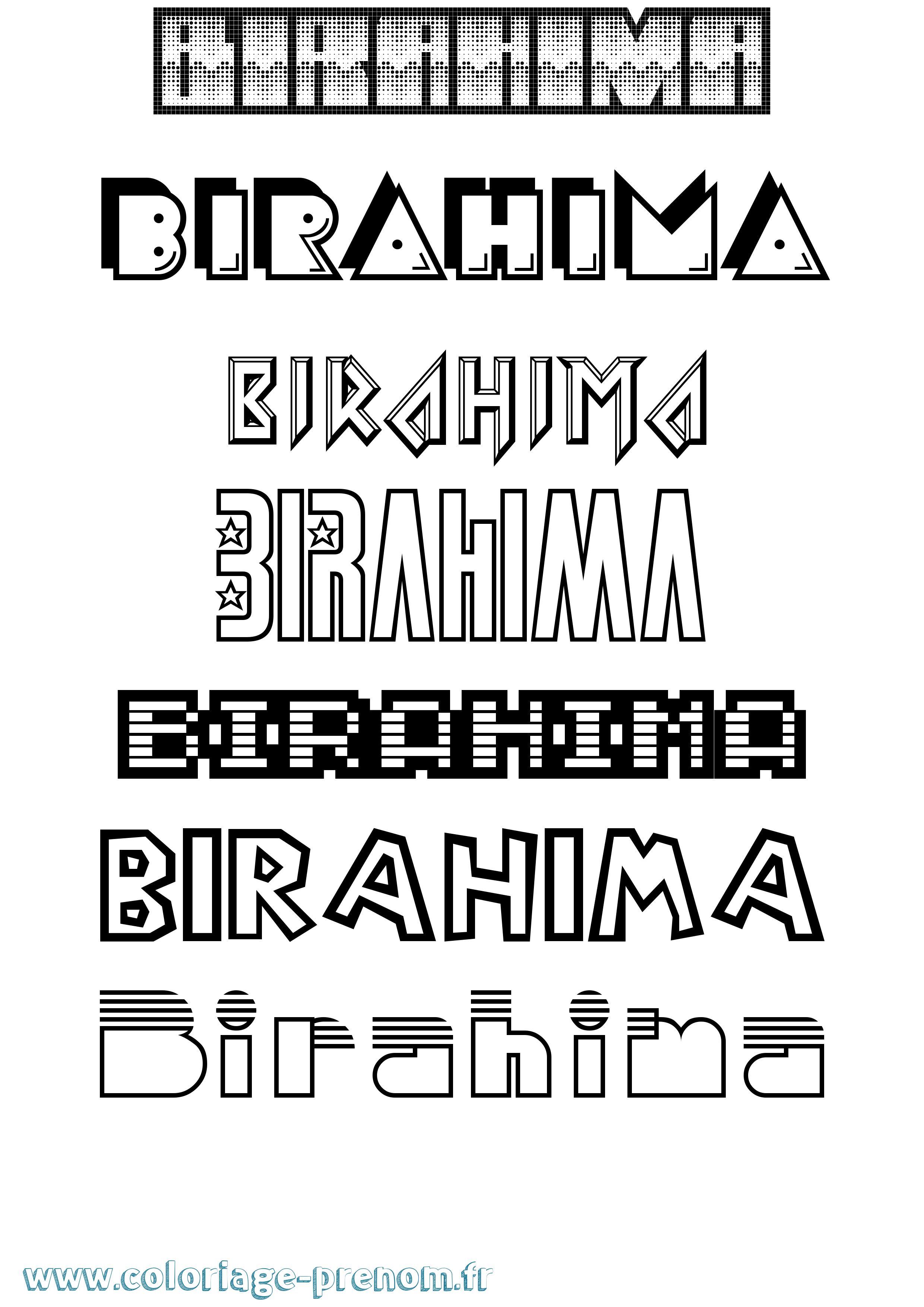 Coloriage prénom Birahima Jeux Vidéos