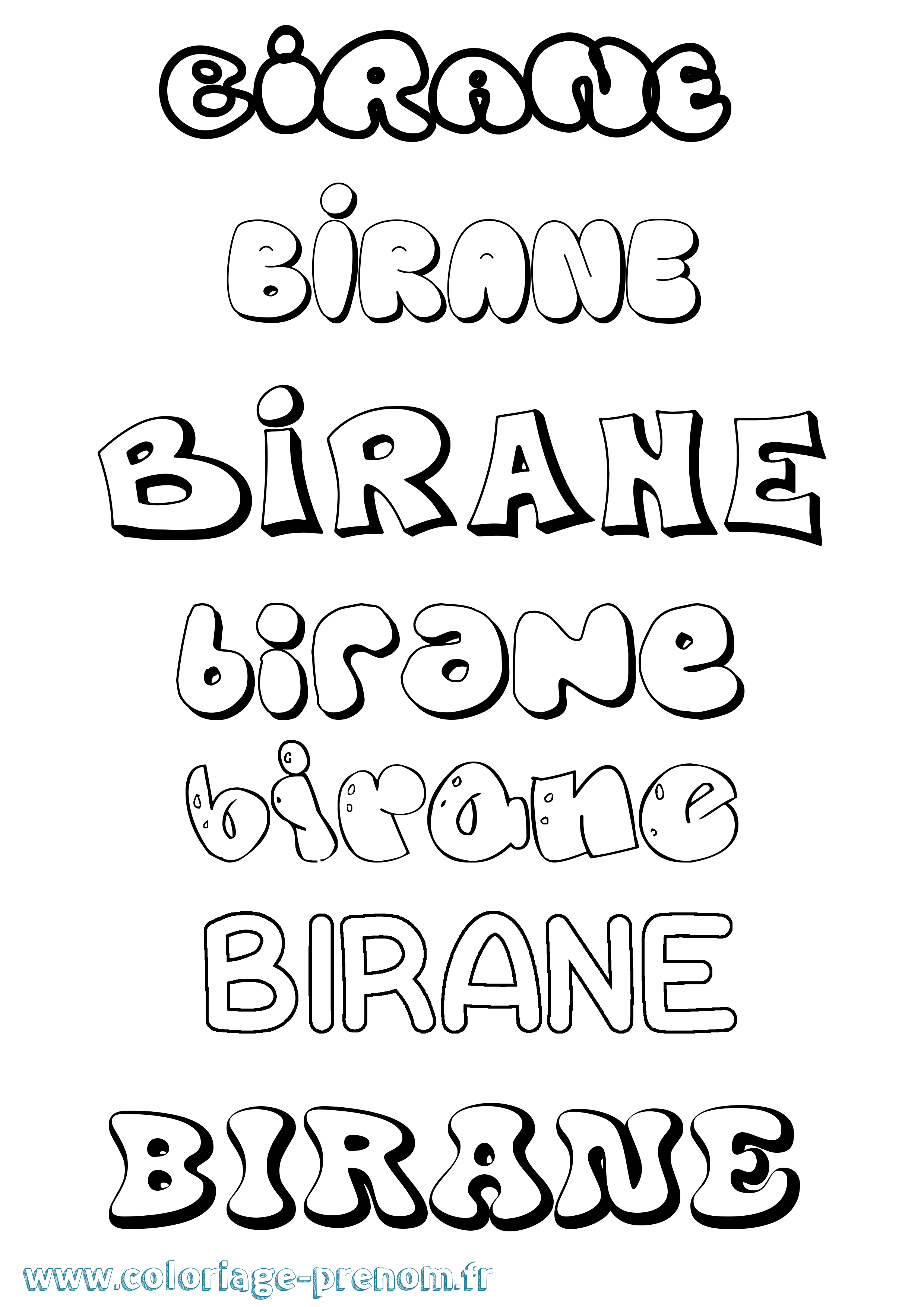 Coloriage prénom Birane Bubble