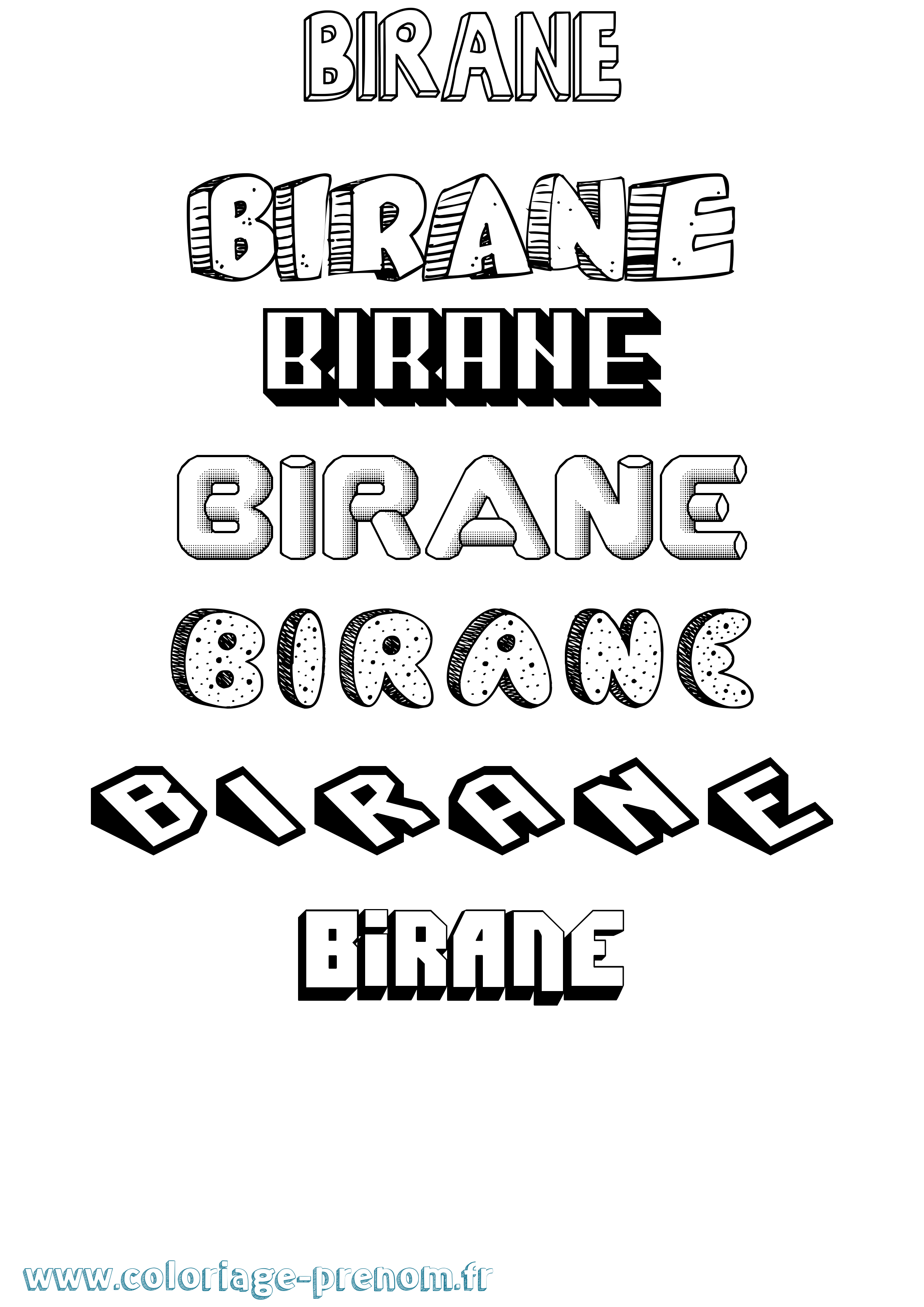 Coloriage prénom Birane Effet 3D
