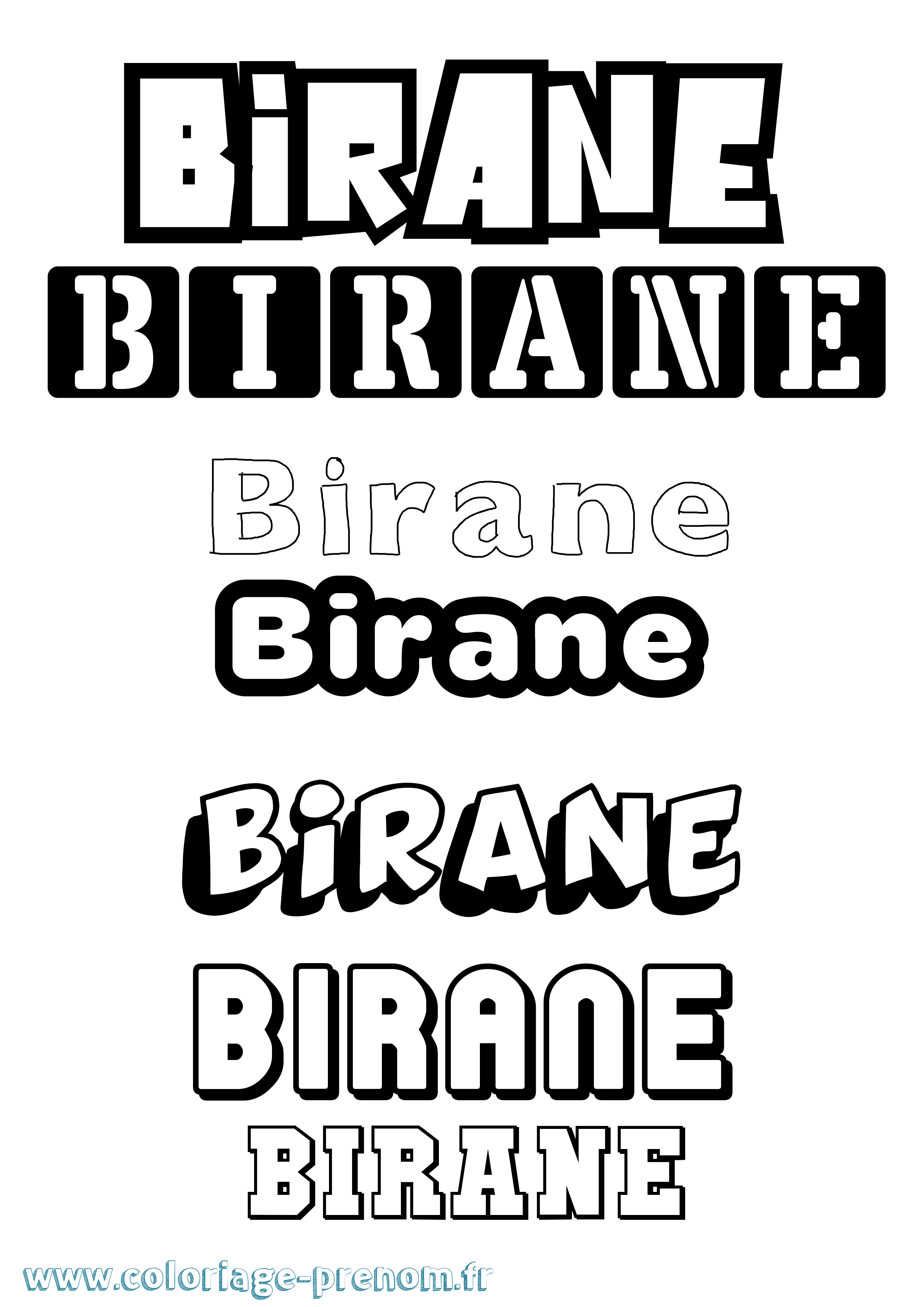 Coloriage prénom Birane Simple