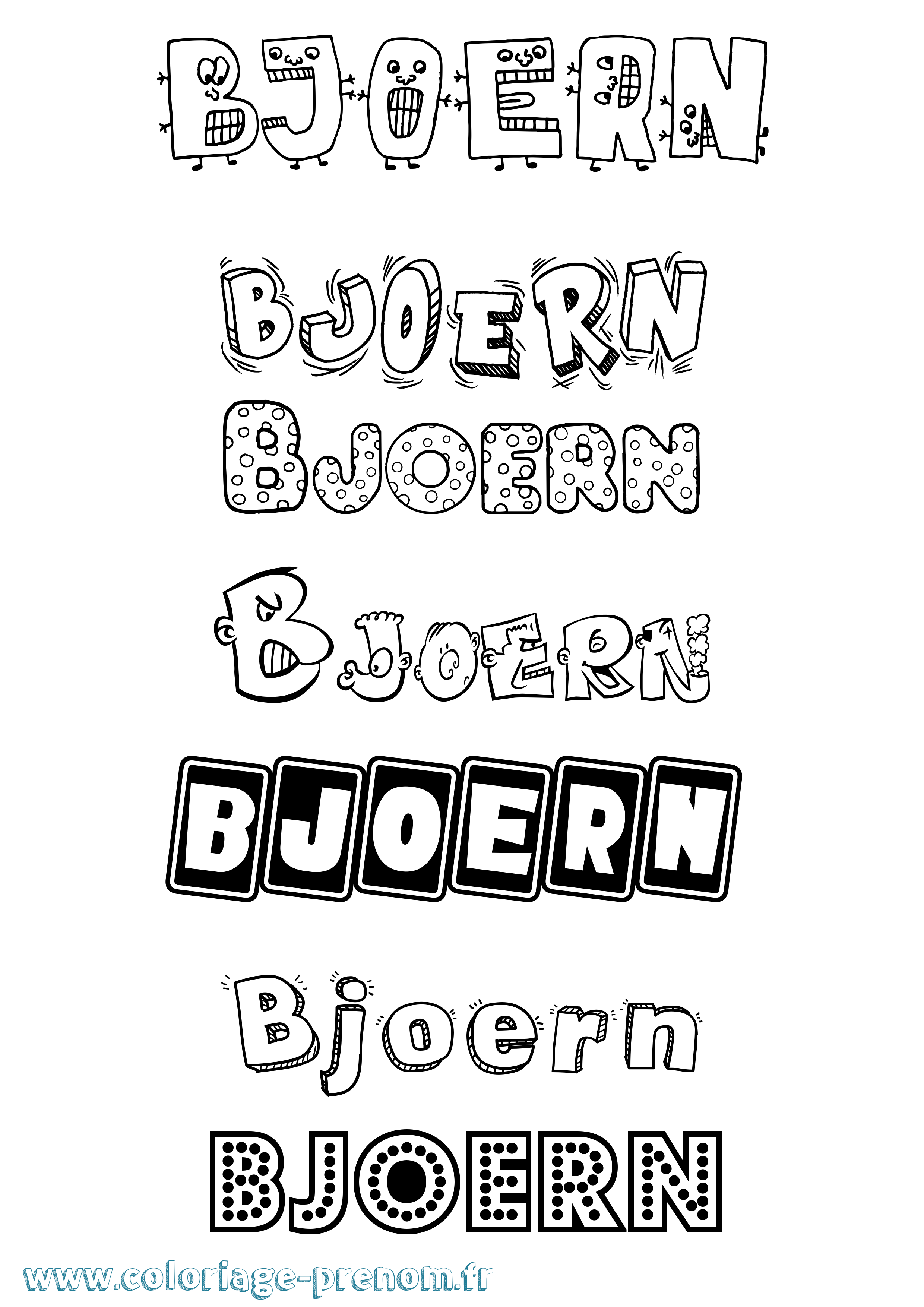 Coloriage prénom Bjoern Fun