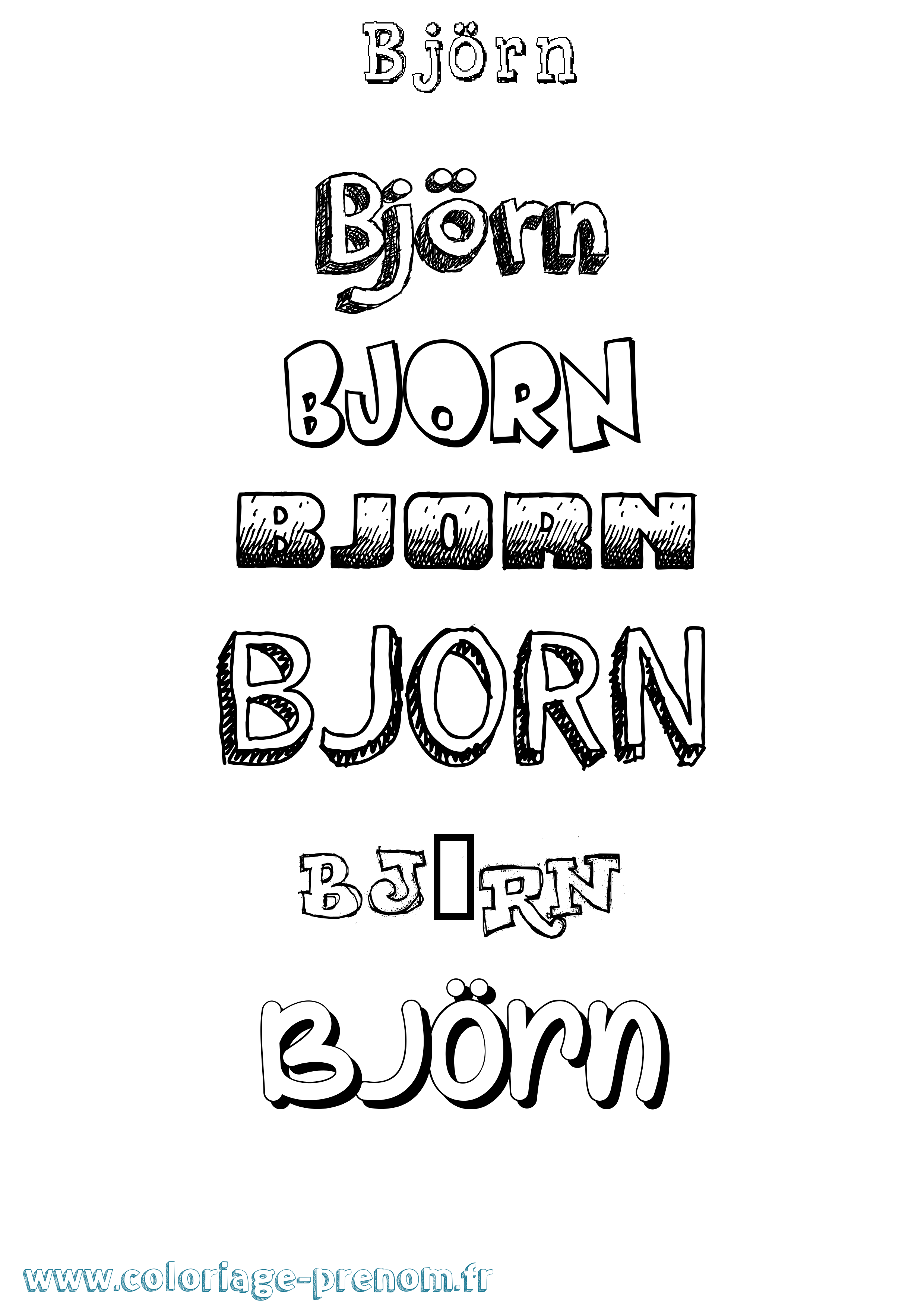 Coloriage Björn Dessiné Coloriage prénom Björn Dessiné