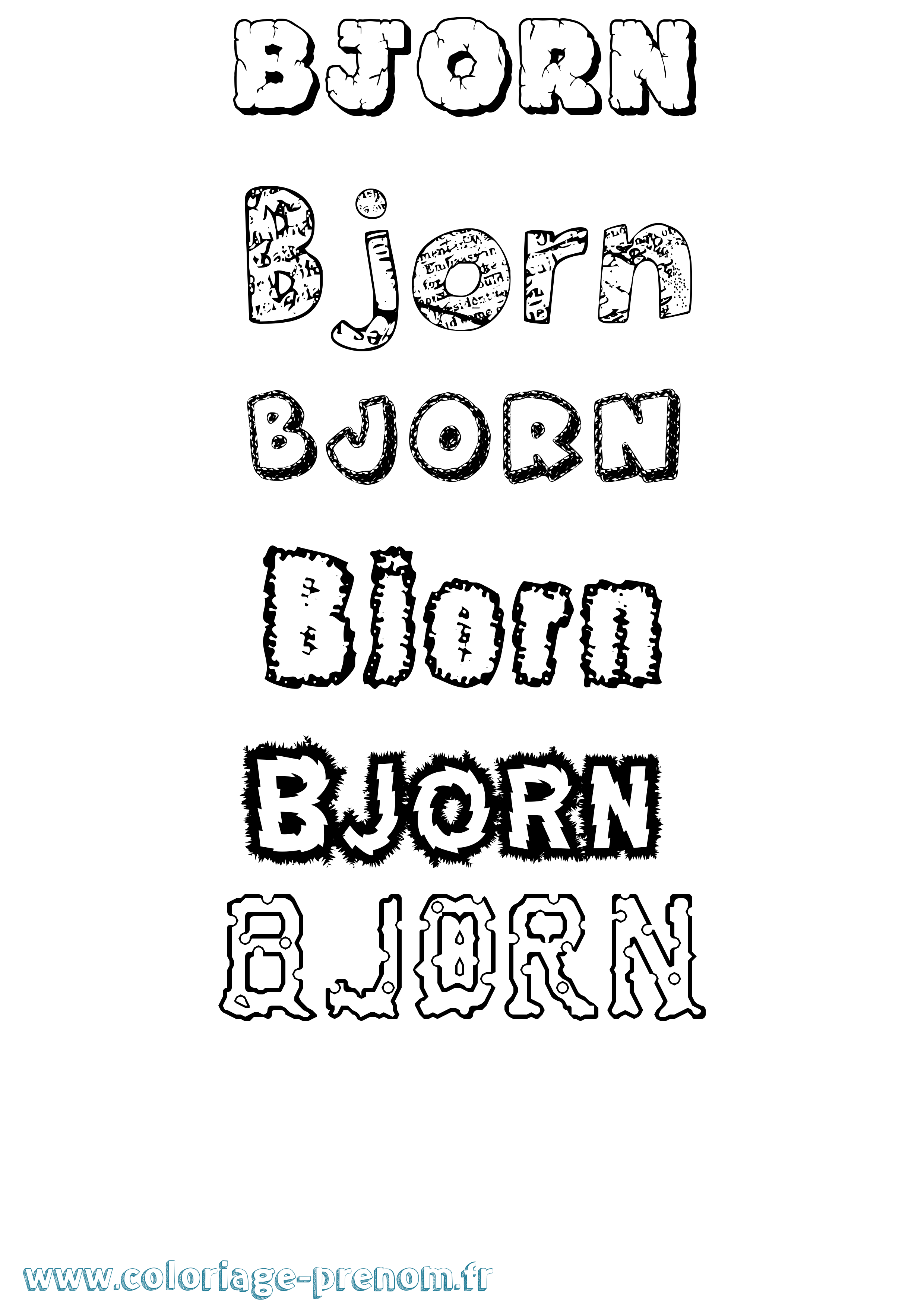 Coloriage Björn Destructuré Coloriage prénom Björn Destructuré
