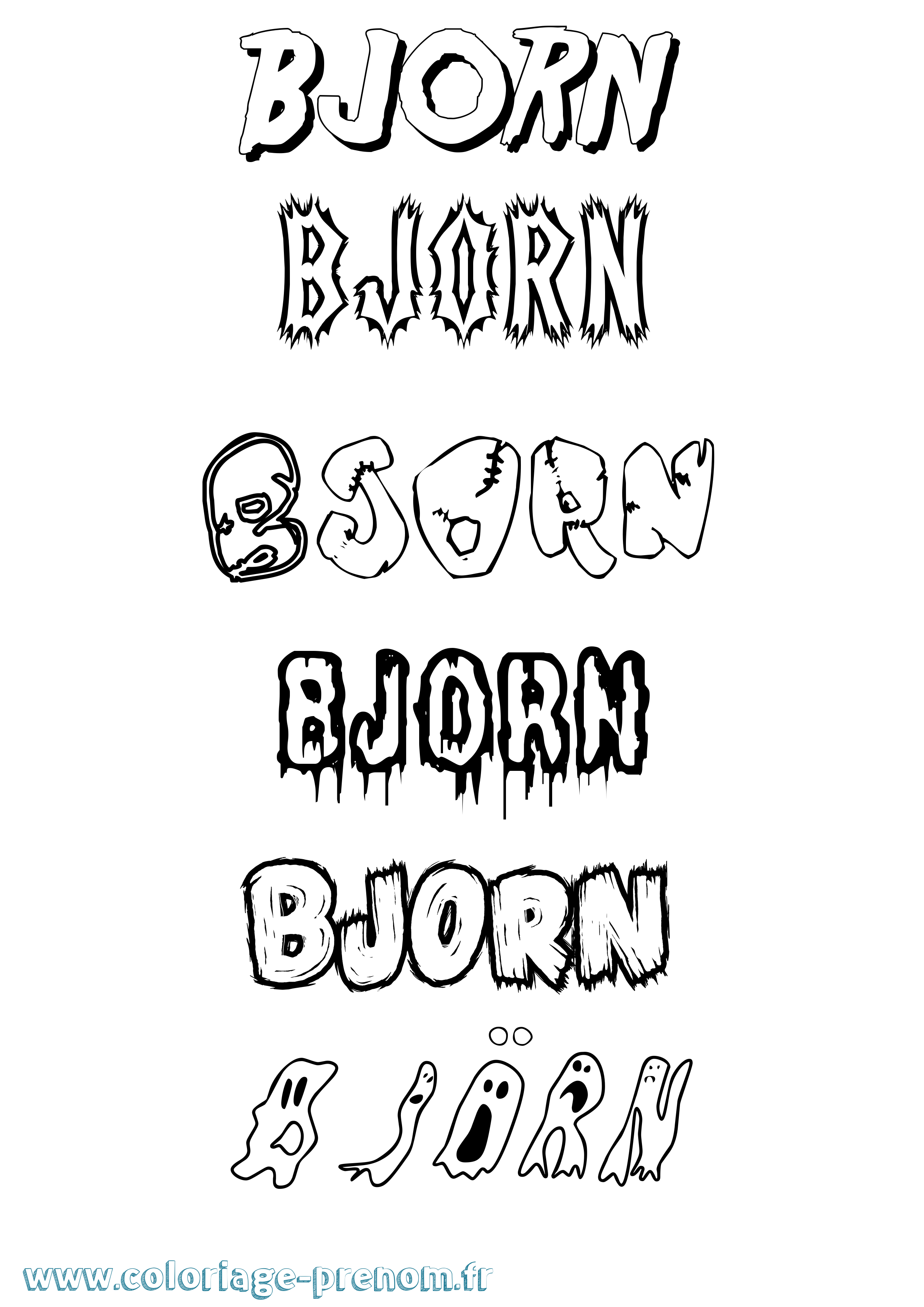 Coloriage prénom Björn Frisson