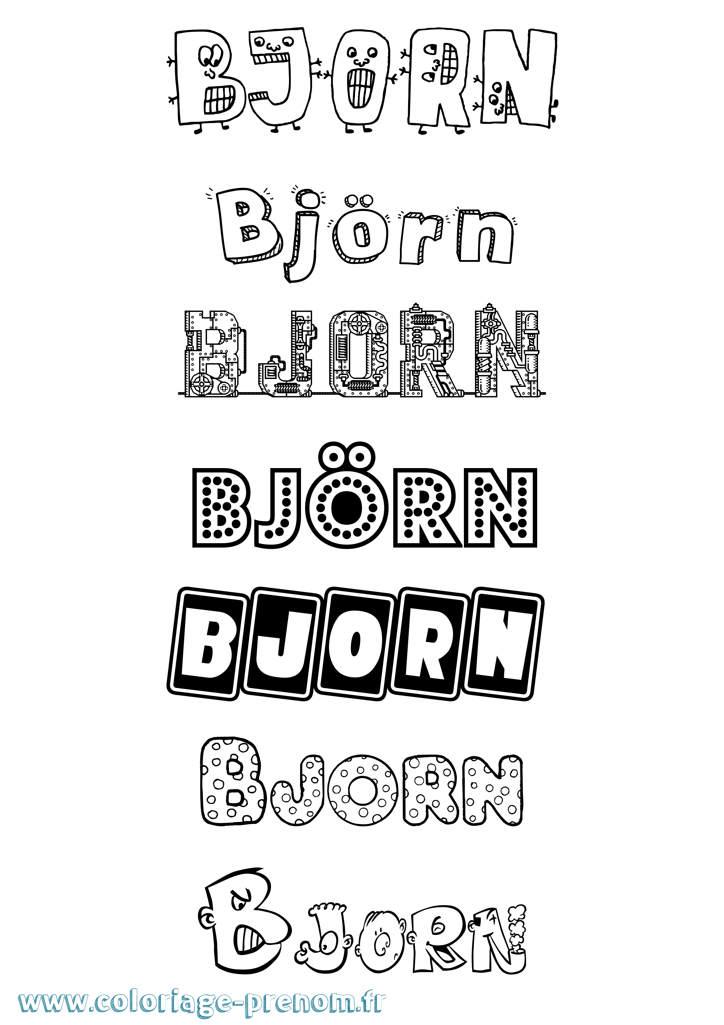 Coloriage Björn Fun Coloriage prénom Björn Fun