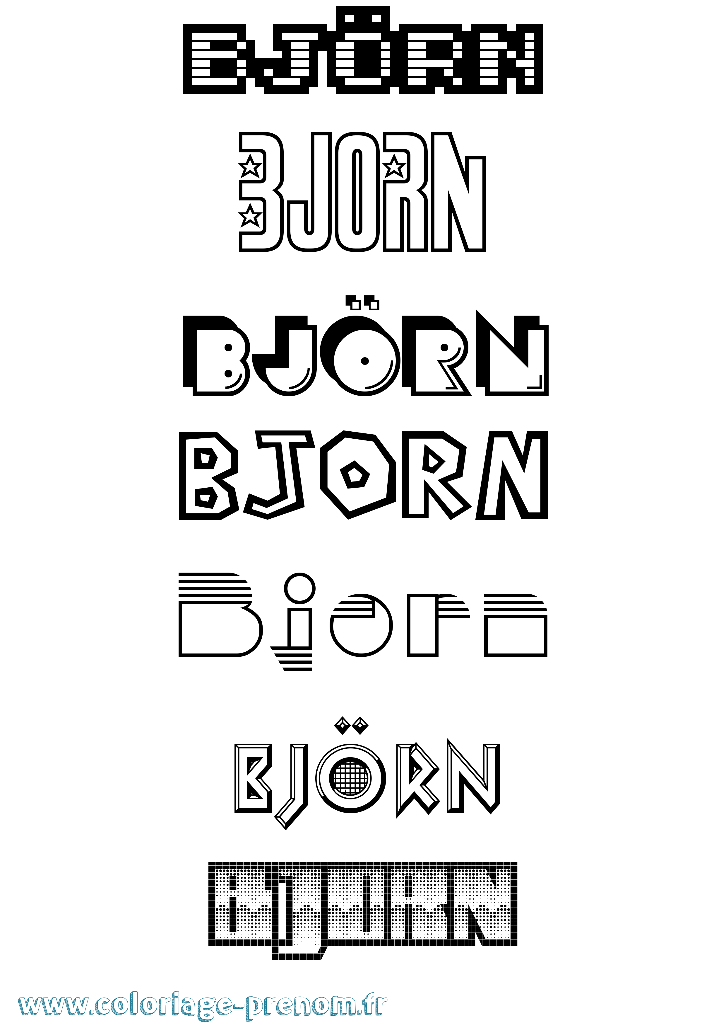 Coloriage Björn Jeux Vidéos Coloriage prénom Björn Jeux Vidéos