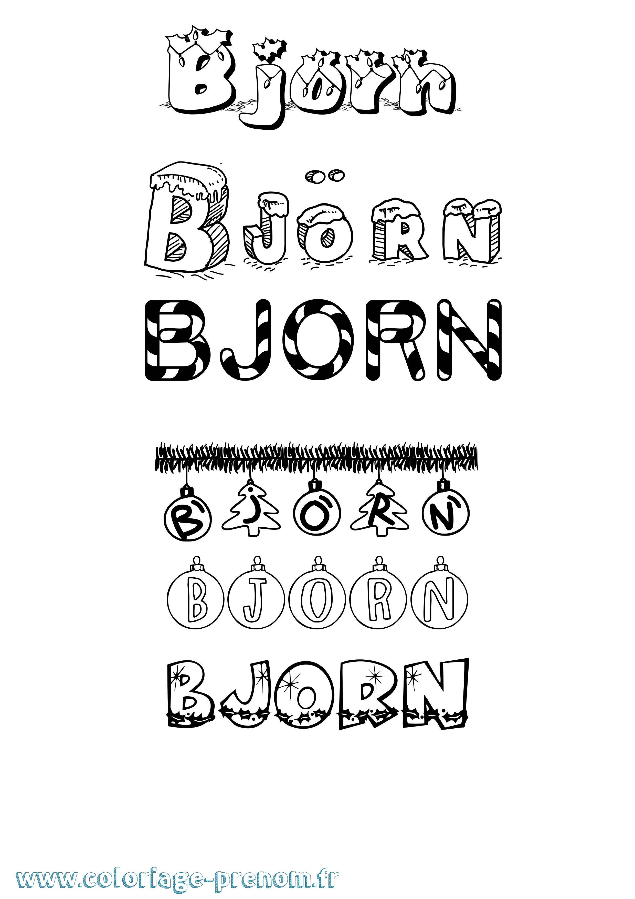 Coloriage Björn Noël Coloriage prénom Björn Noël