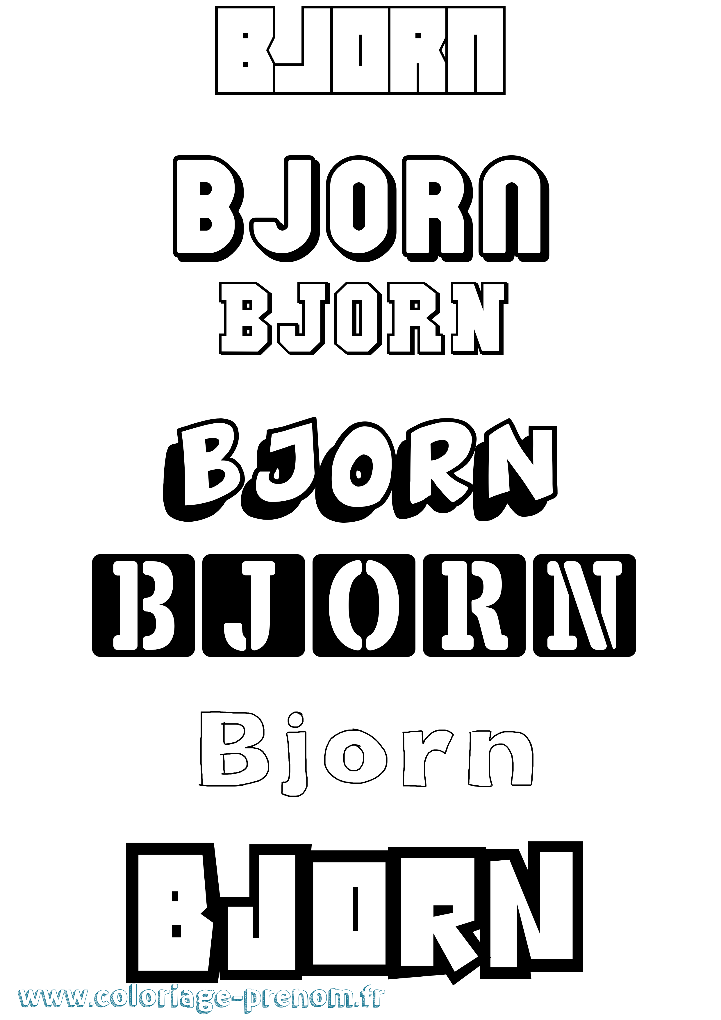 Coloriage Björn Simple Coloriage prénom Björn Simple