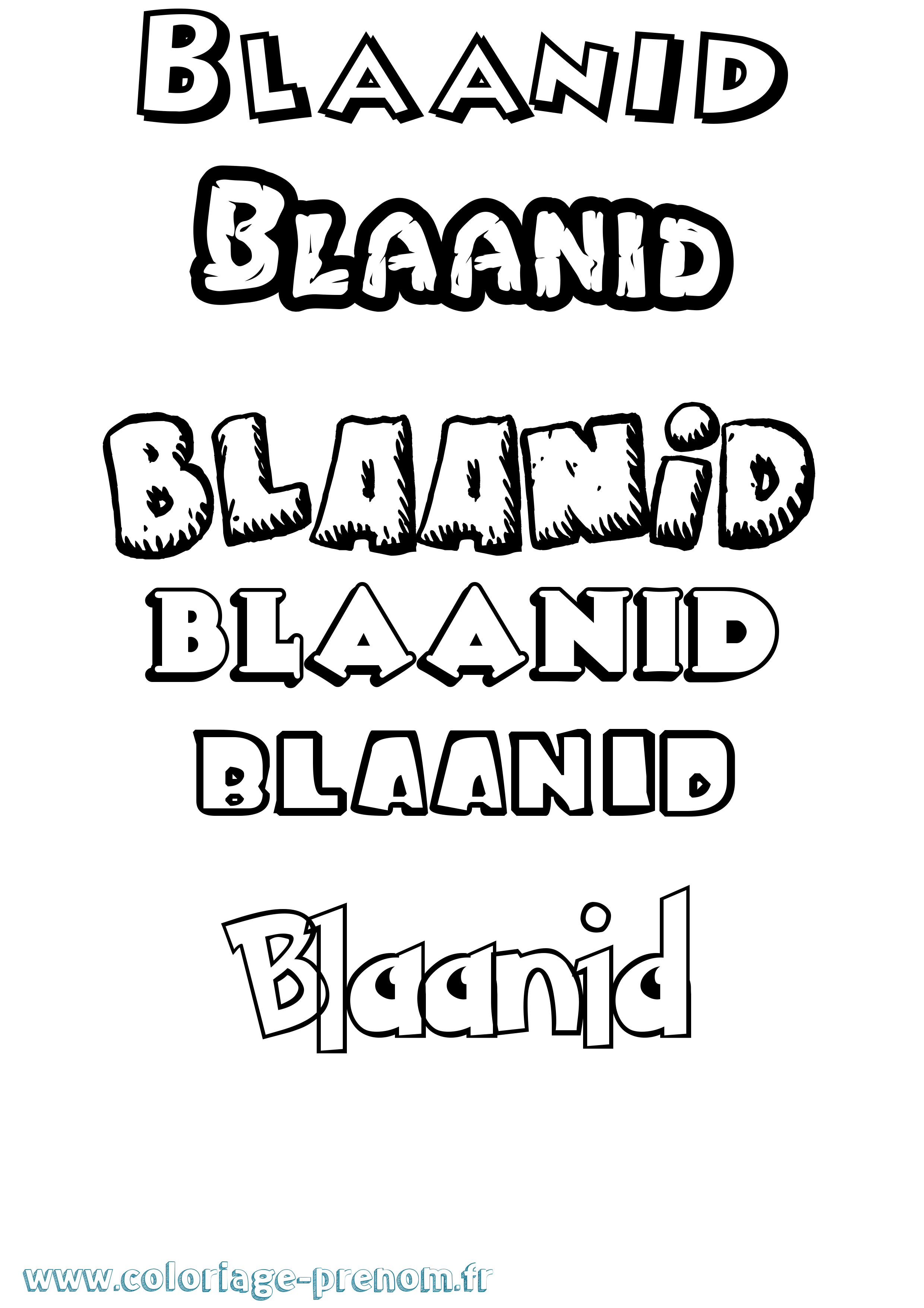 Coloriage Blaanid Dessin Animé Coloriage prénom Blaanid Dessin Animé