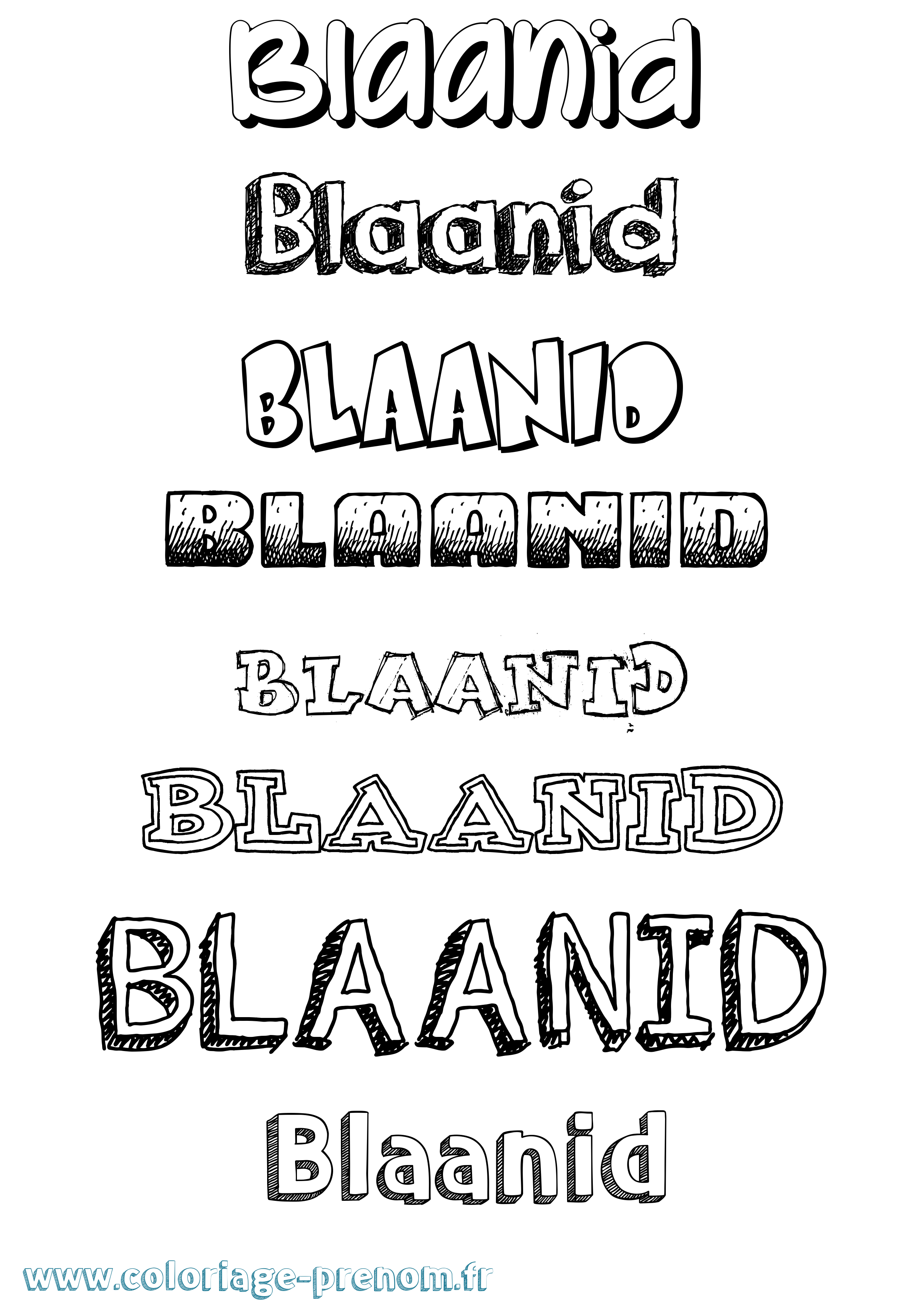 Coloriage prénom Blaanid Dessiné