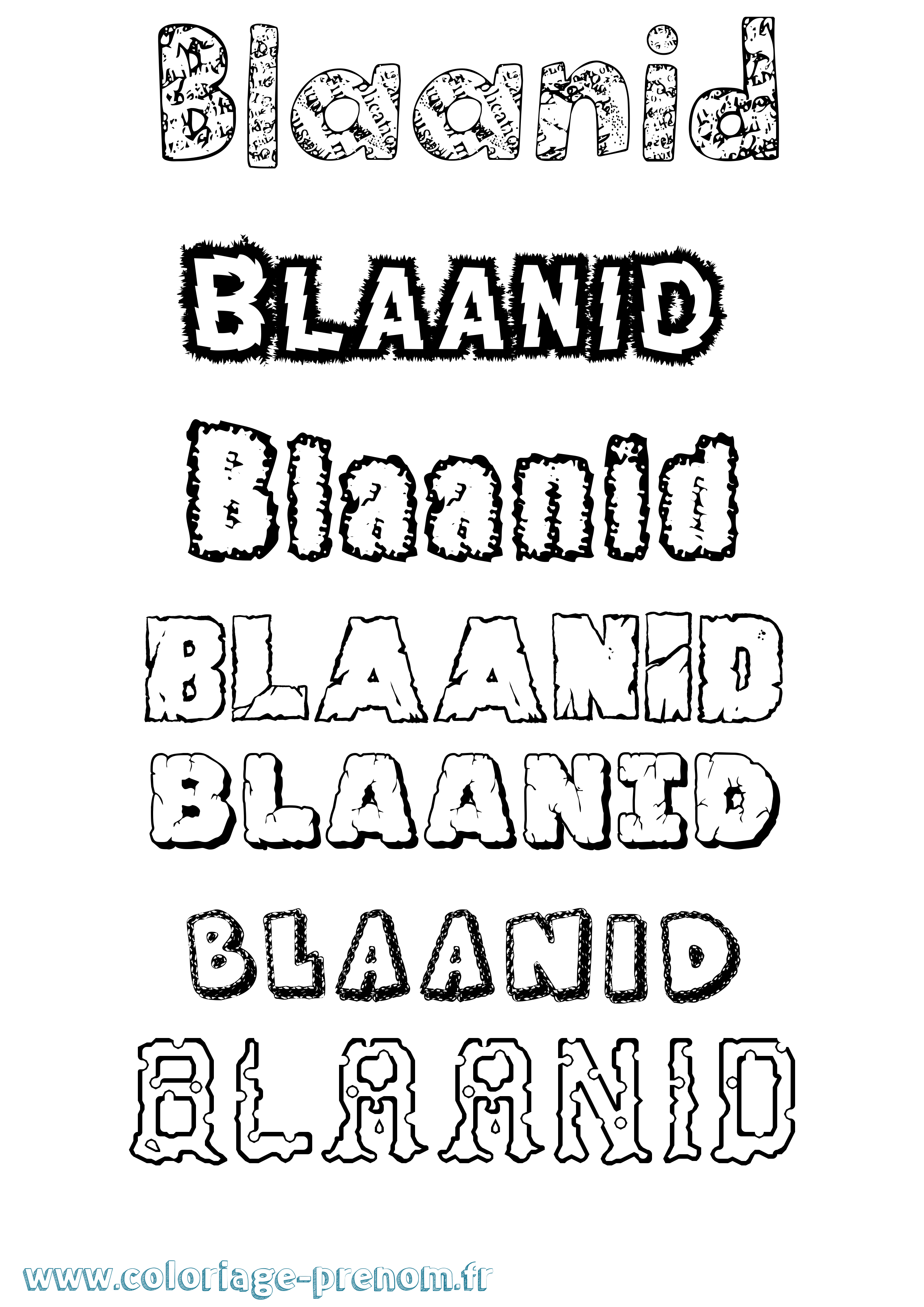 Coloriage prénom Blaanid Destructuré