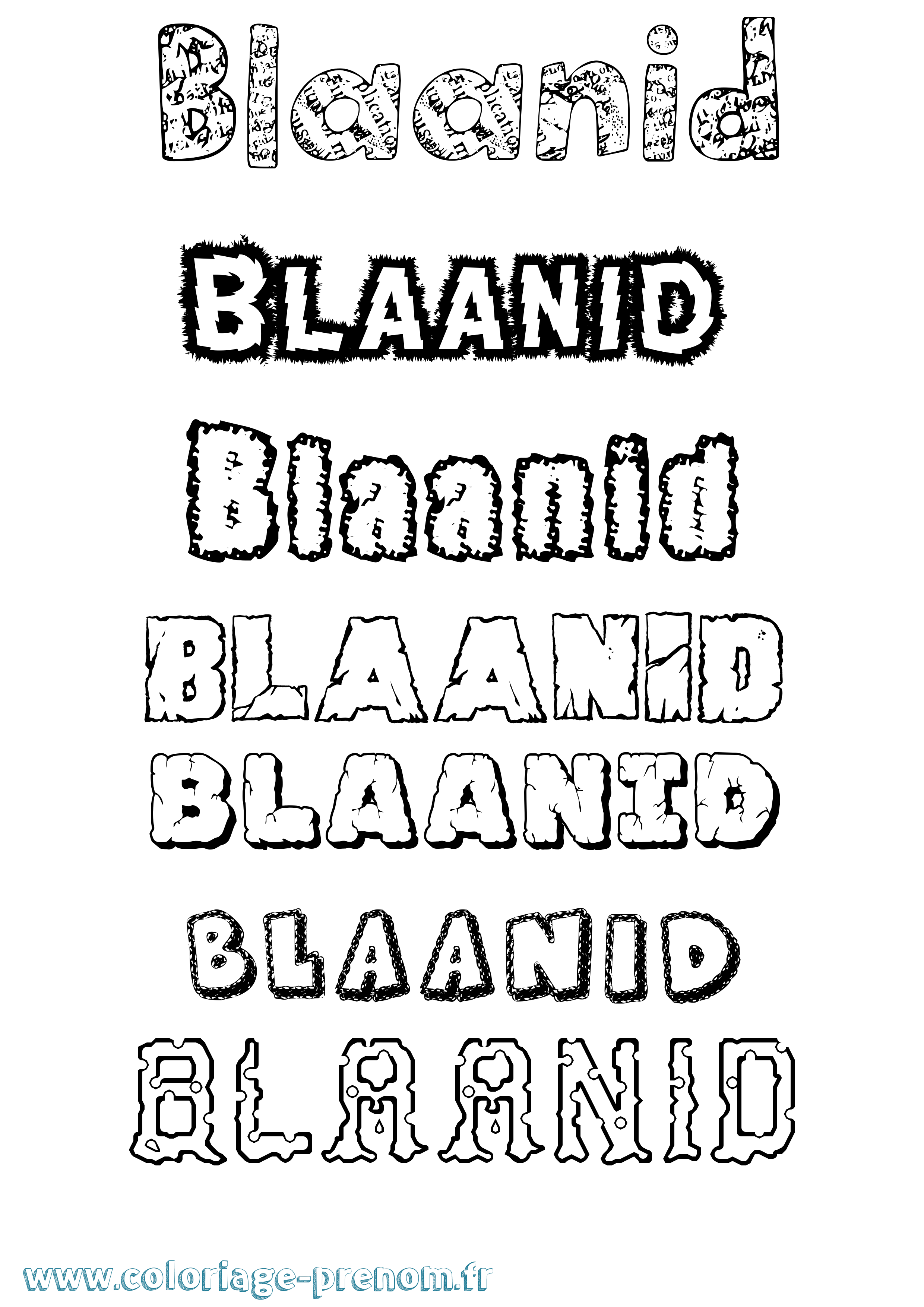 Coloriage Blaanid Destructuré Coloriage prénom Blaanid Destructuré