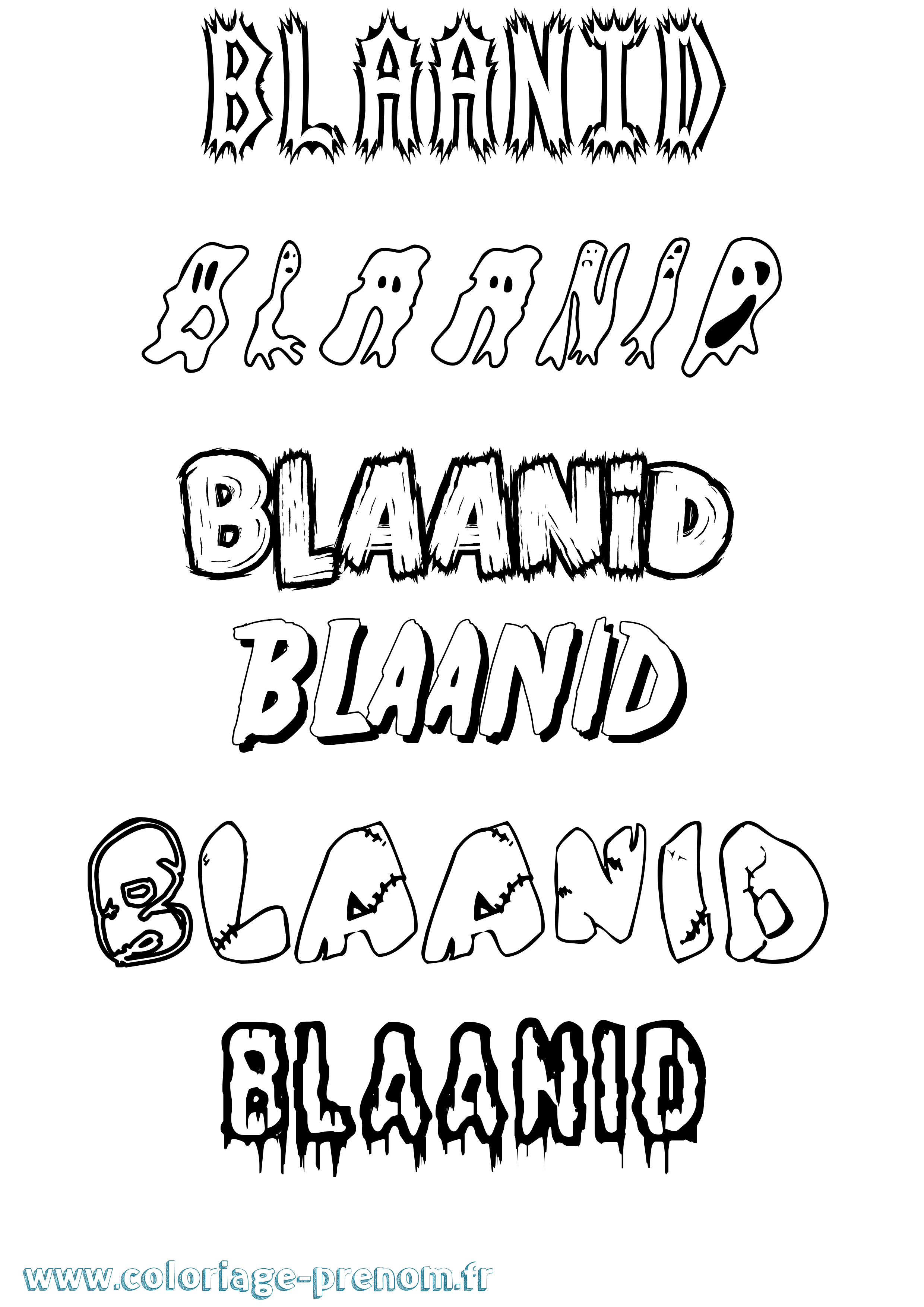 Coloriage Blaanid Frisson Coloriage prénom Blaanid Frisson