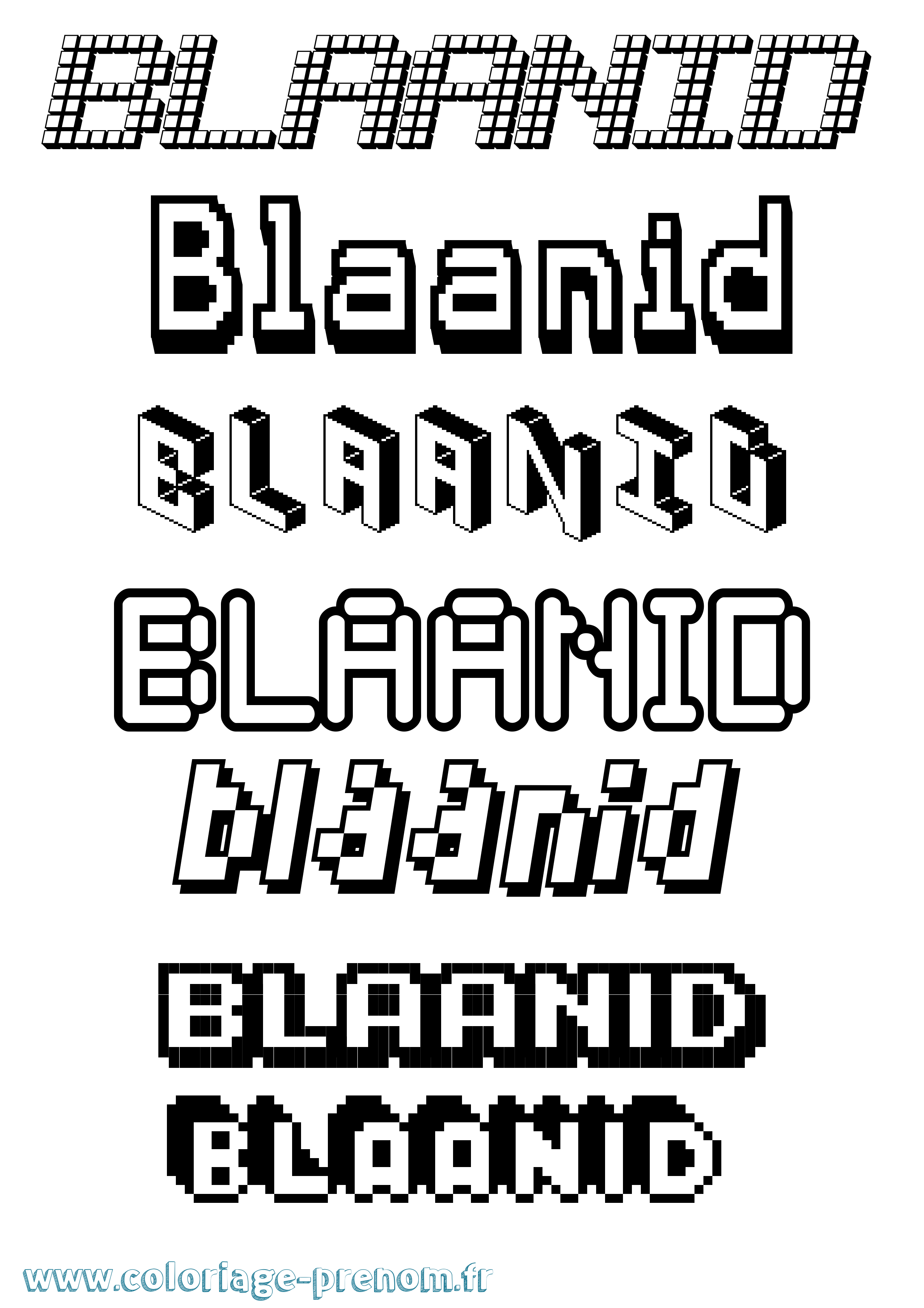 Coloriage prénom Blaanid Pixel