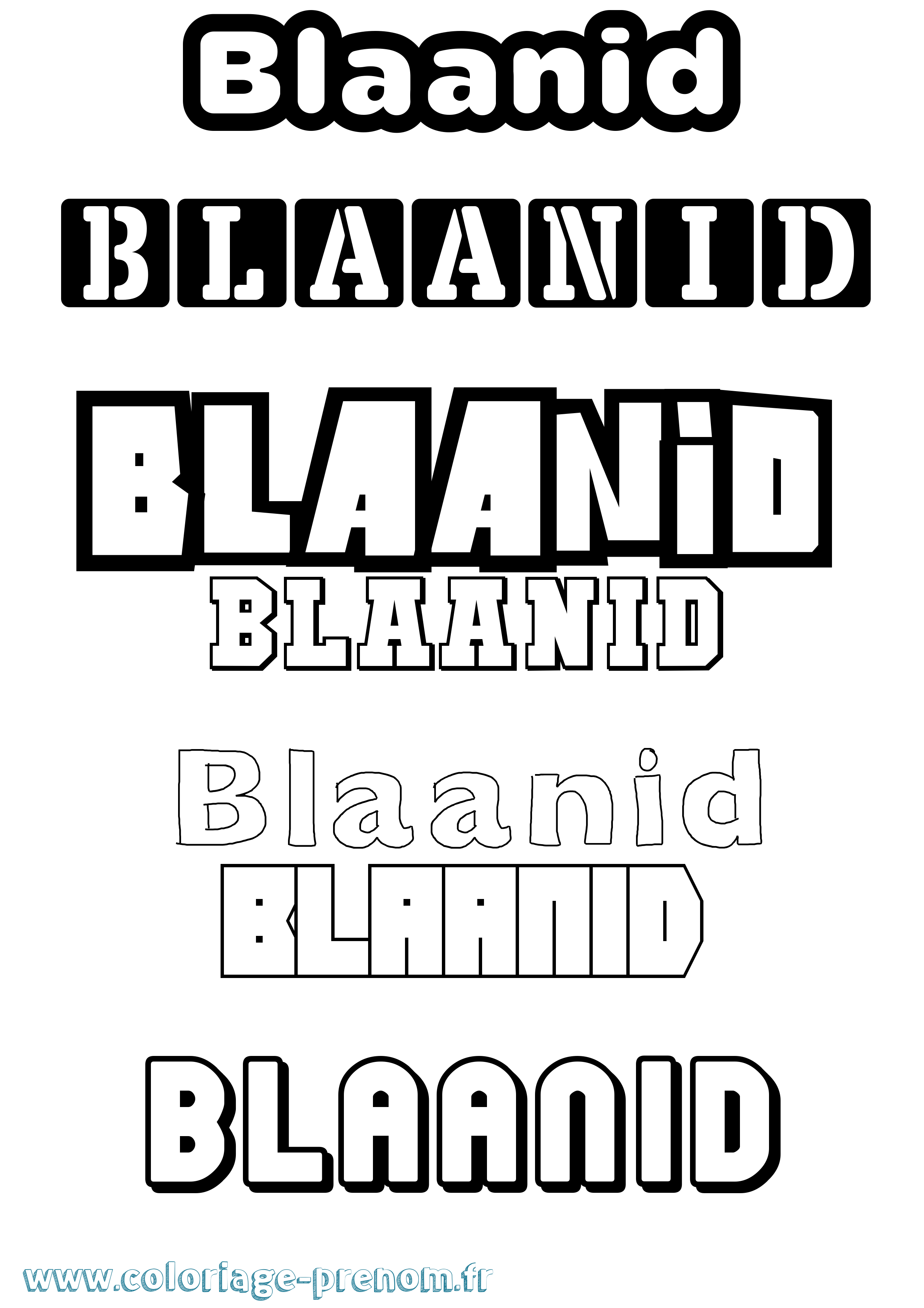 Coloriage prénom Blaanid Simple
