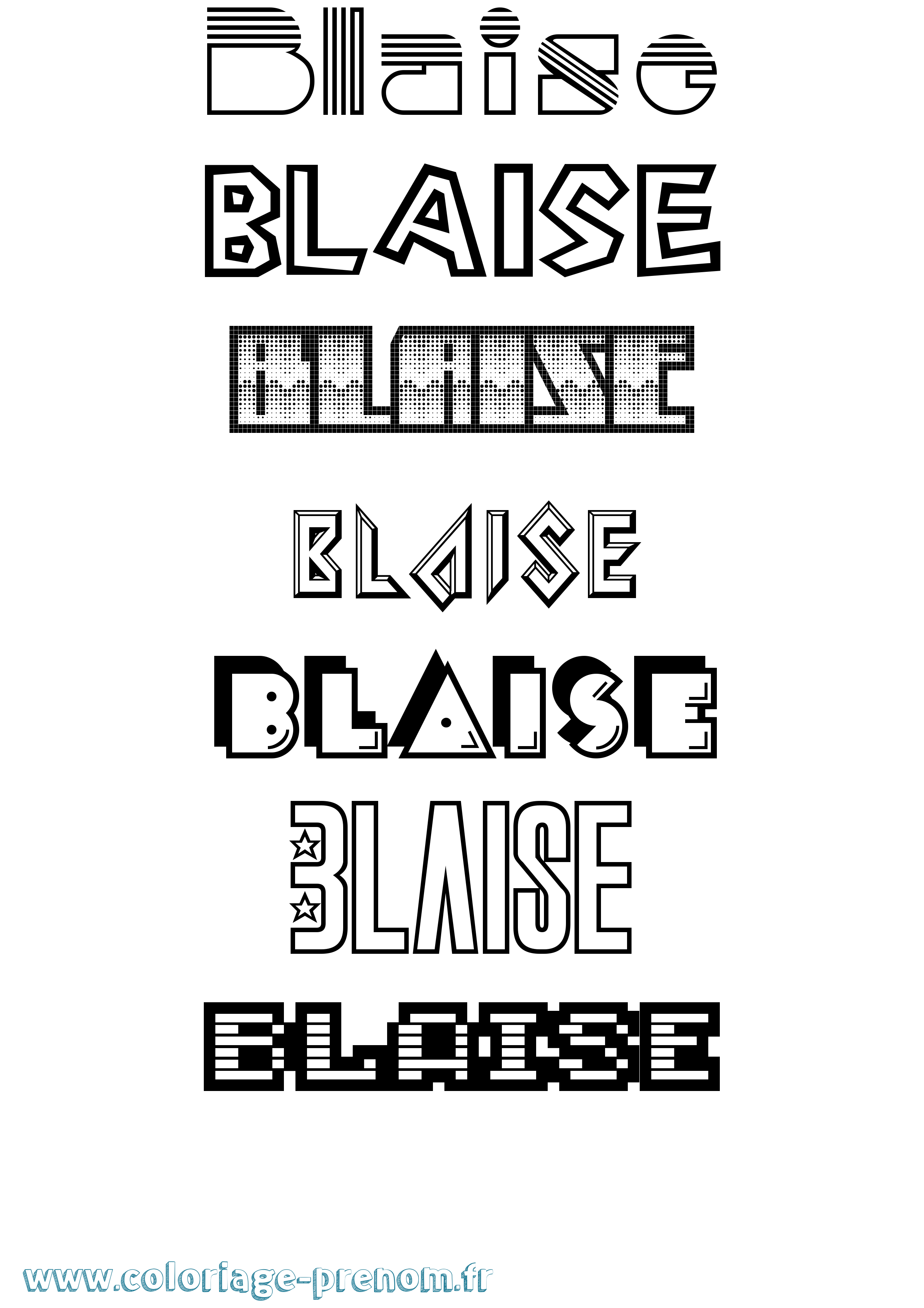 Coloriage prénom Blaise