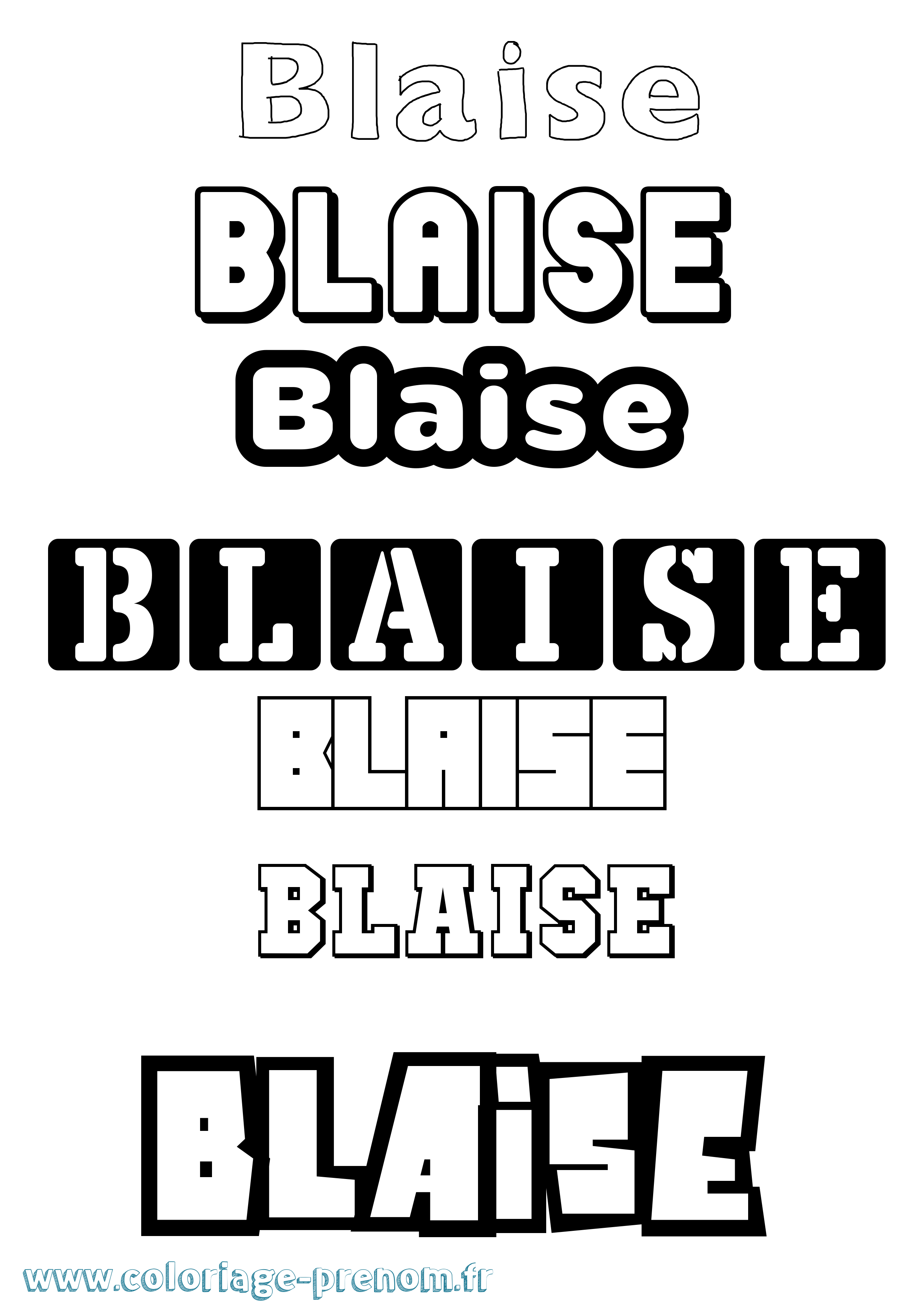 Coloriage prénom Blaise