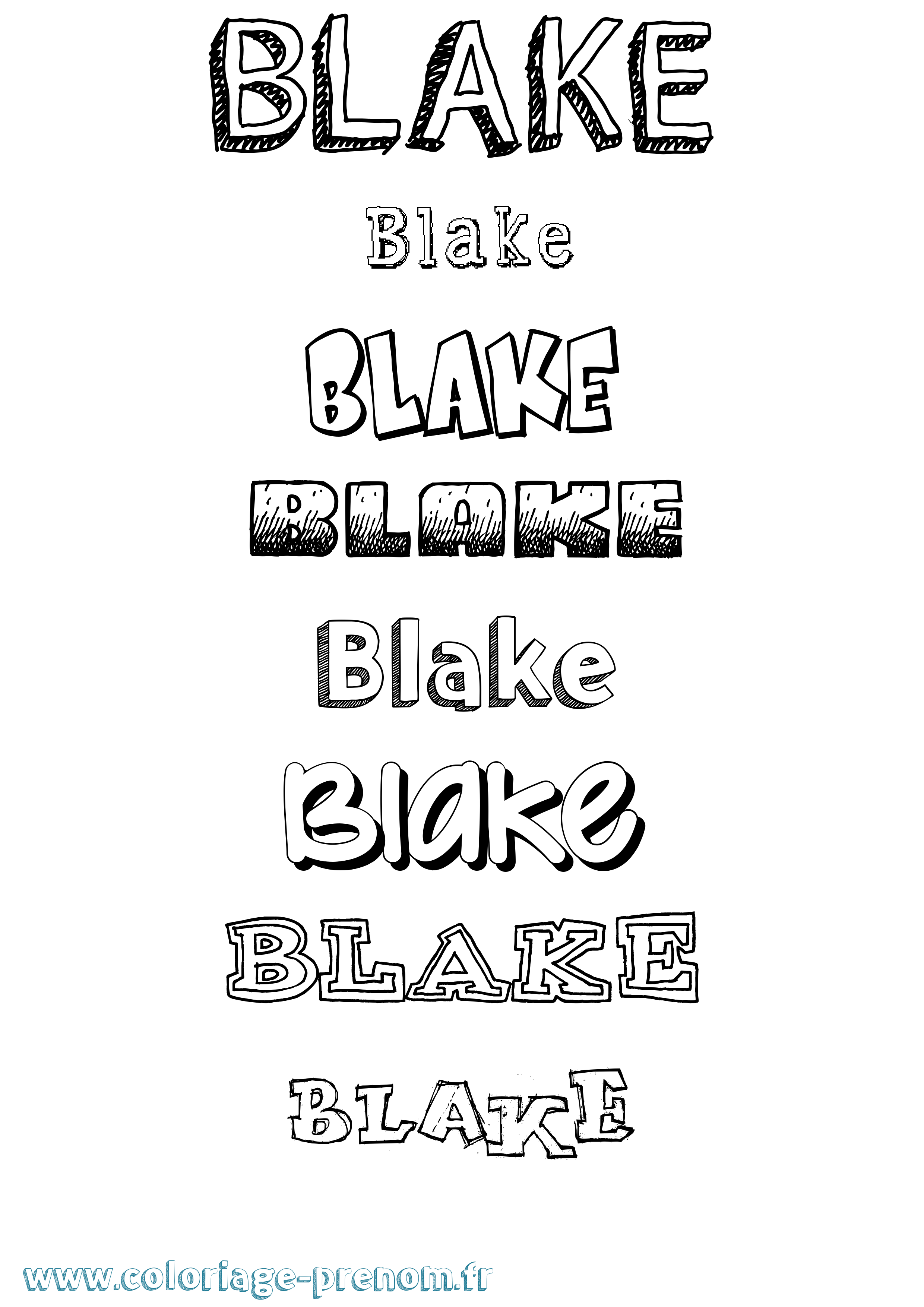 Coloriage Blake Dessiné Coloriage prénom Blake Dessiné