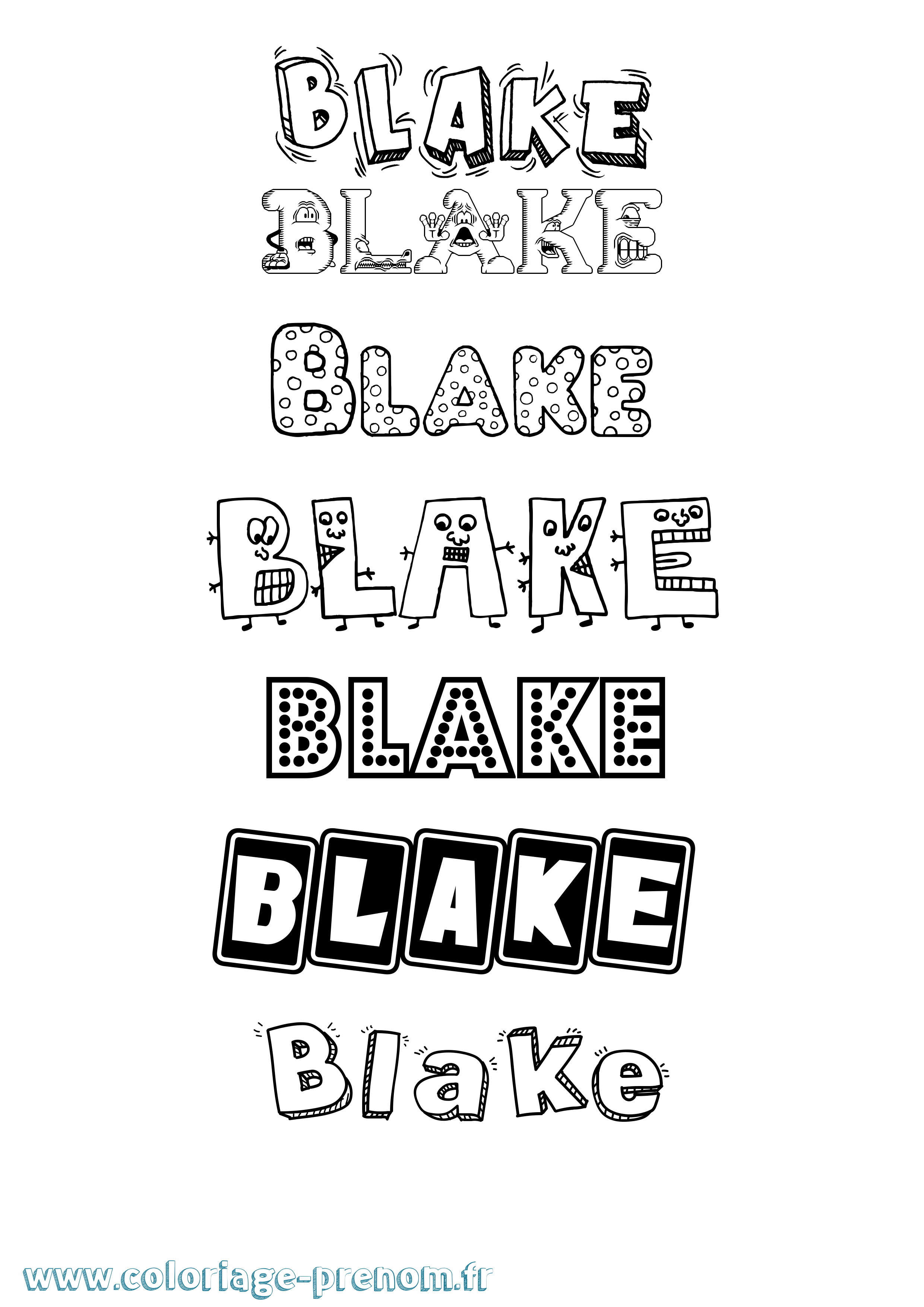 Coloriage Blake Fun Coloriage prénom Blake Fun