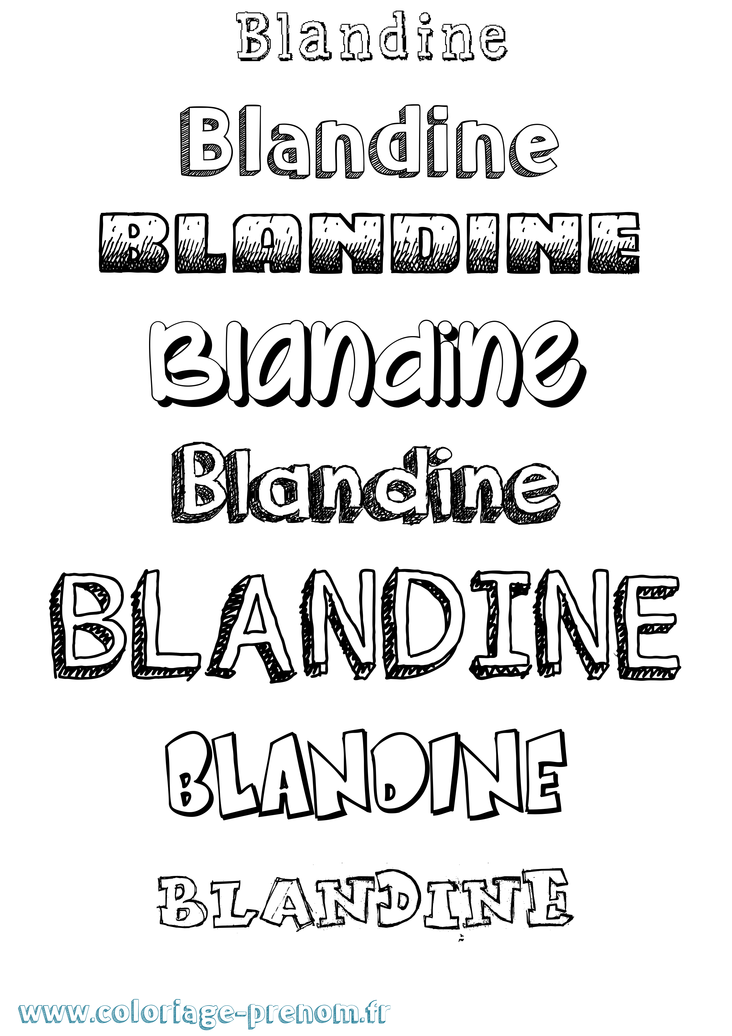 Coloriage prénom Blandine Dessiné