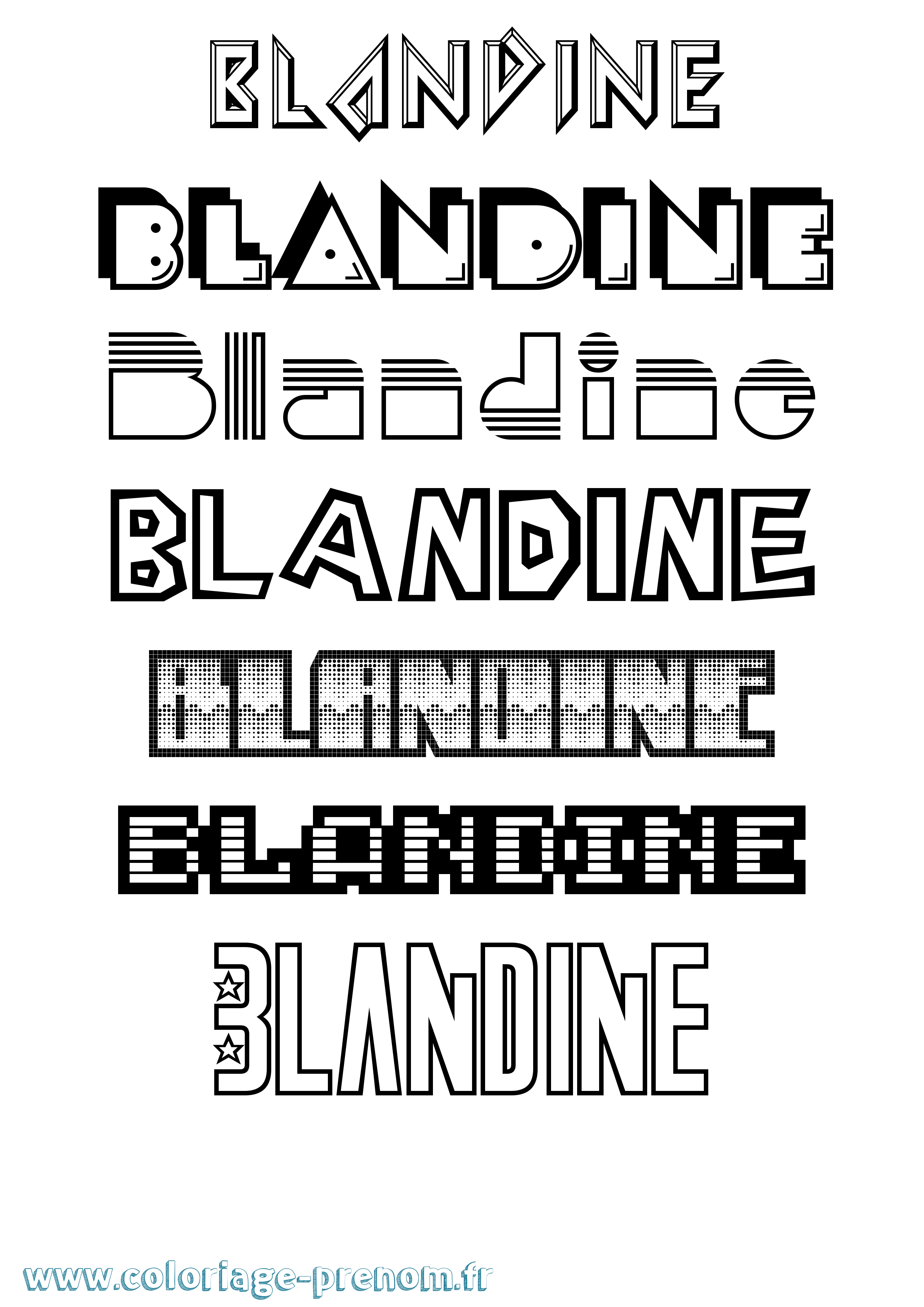 Coloriage prénom Blandine Jeux Vidéos