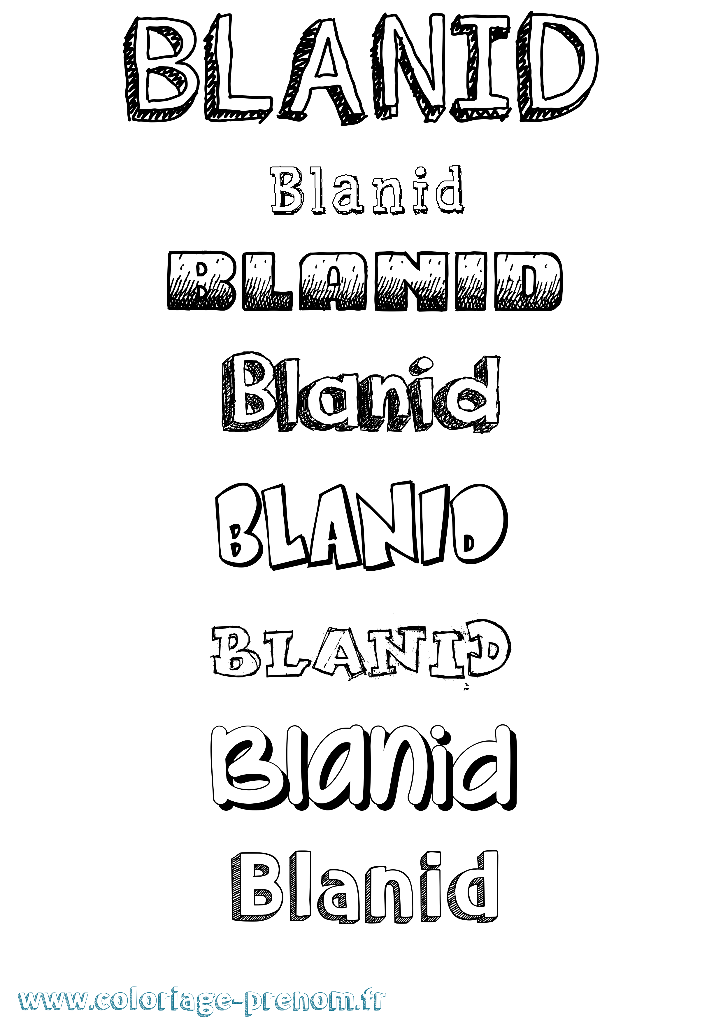 Coloriage prénom Blanid Dessiné