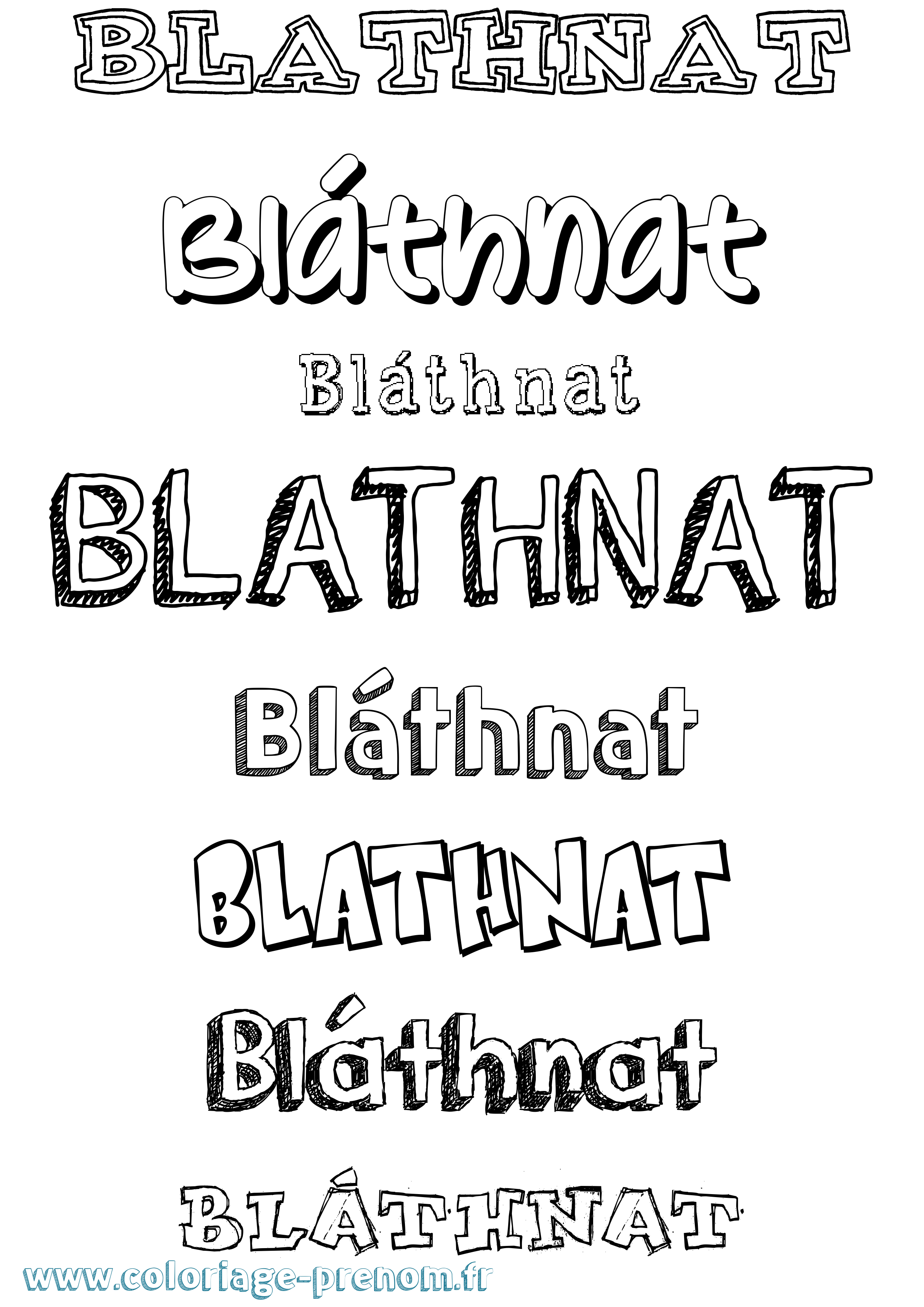 Coloriage prénom Bláthnat Dessiné